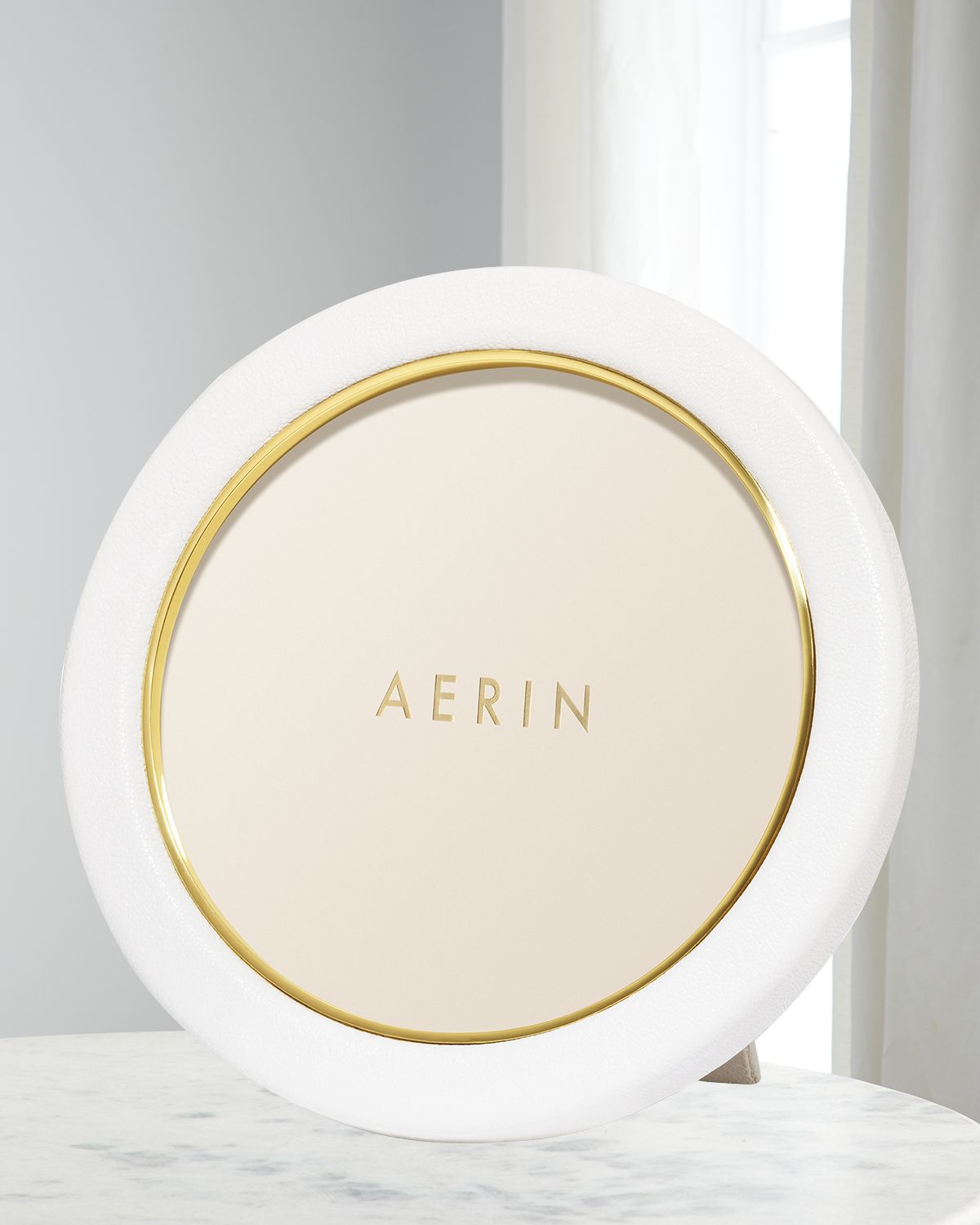 AERIN Piero Leather Round Photo Frame