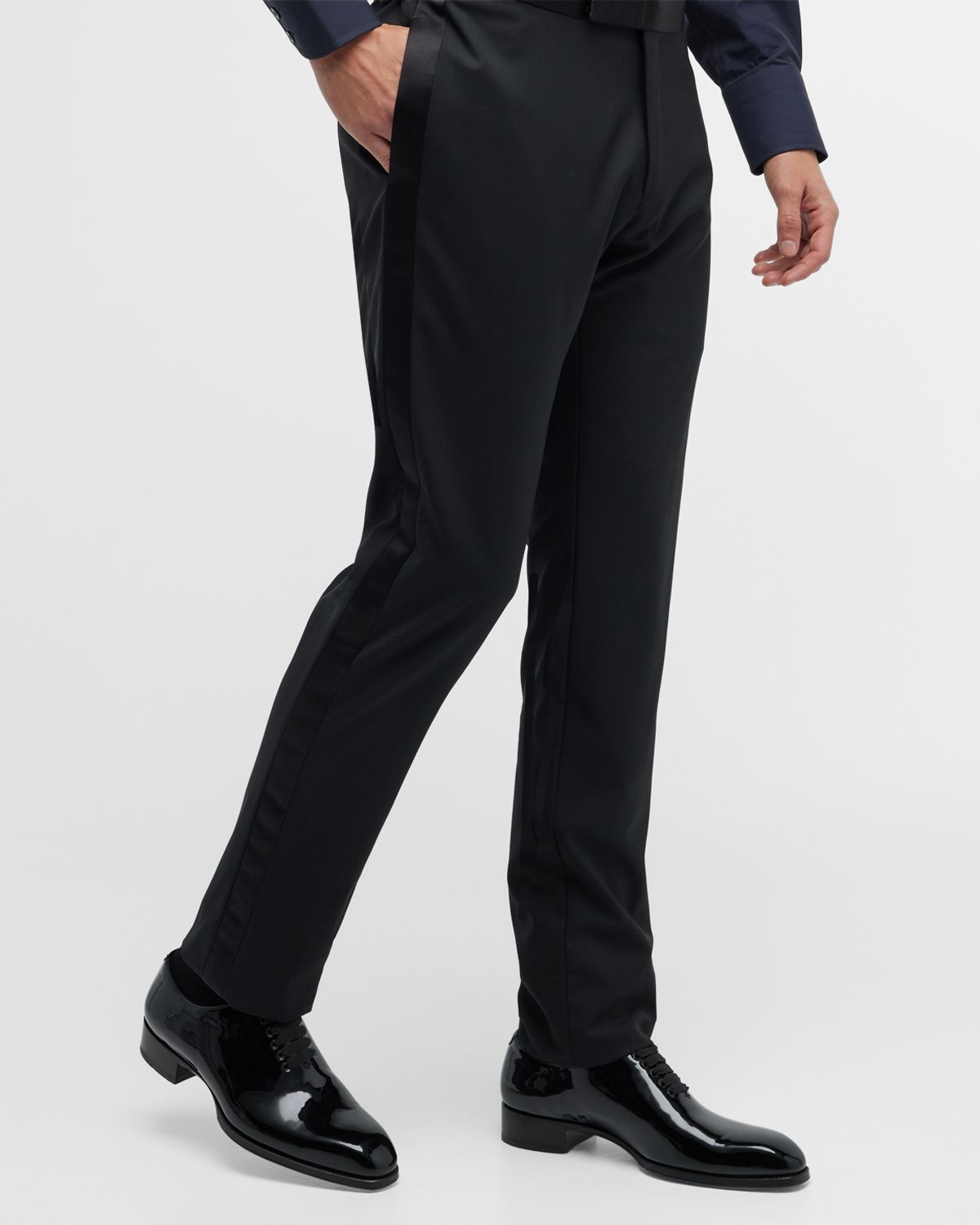 TOM FORD Men's Elkan Patent Leather Oxfords