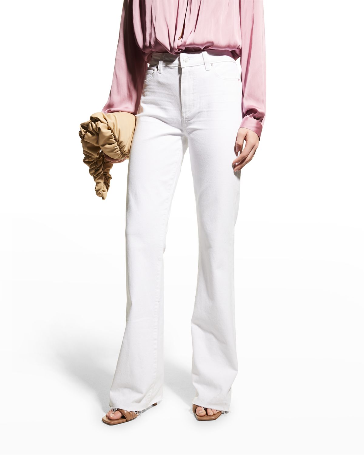 PAIGE Laurel Canyon High-Rise Jeans w/ Raw Hem