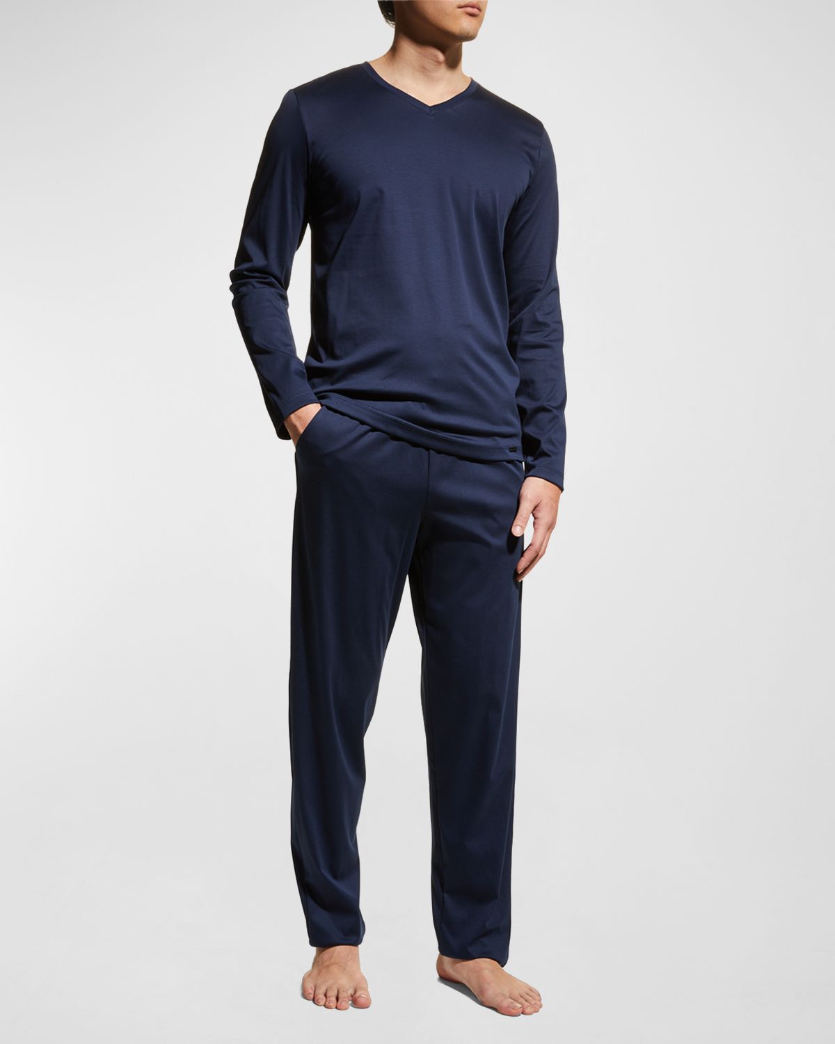 Hanro Men 's Night Selection Long Cotton Pajama Set