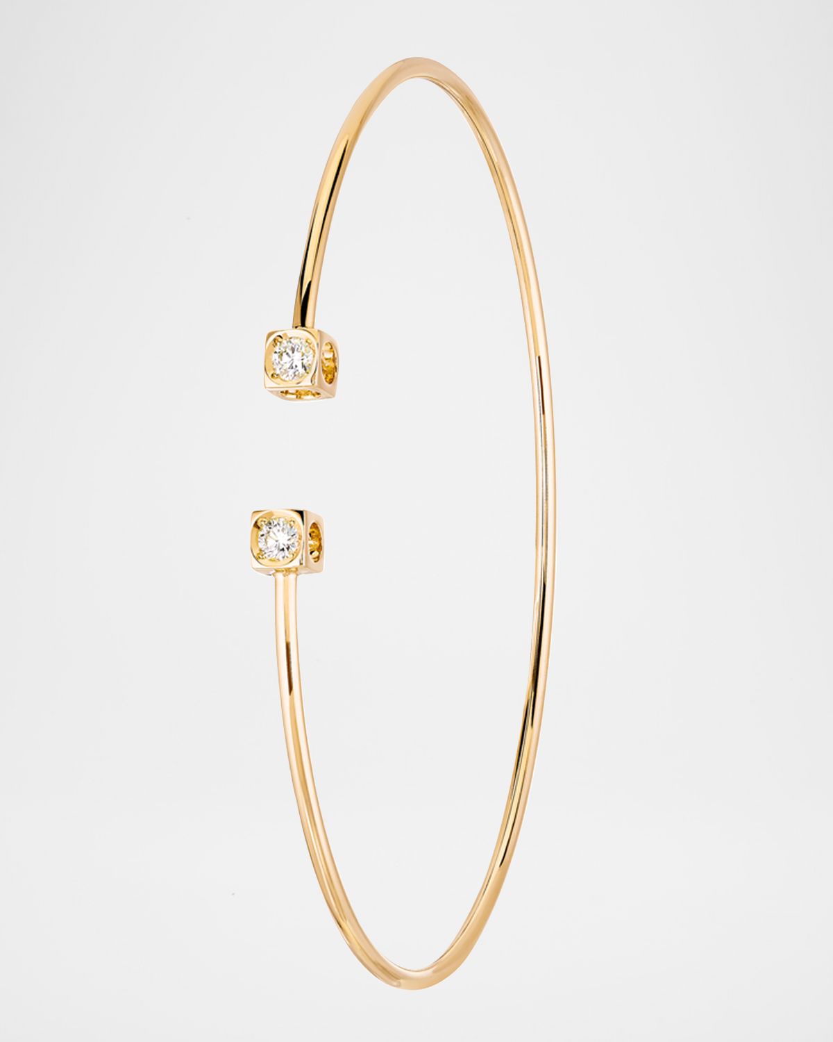 DINH VAN Yellow Gold Le Cube Small Diamond Accent Cuff Bracelet
