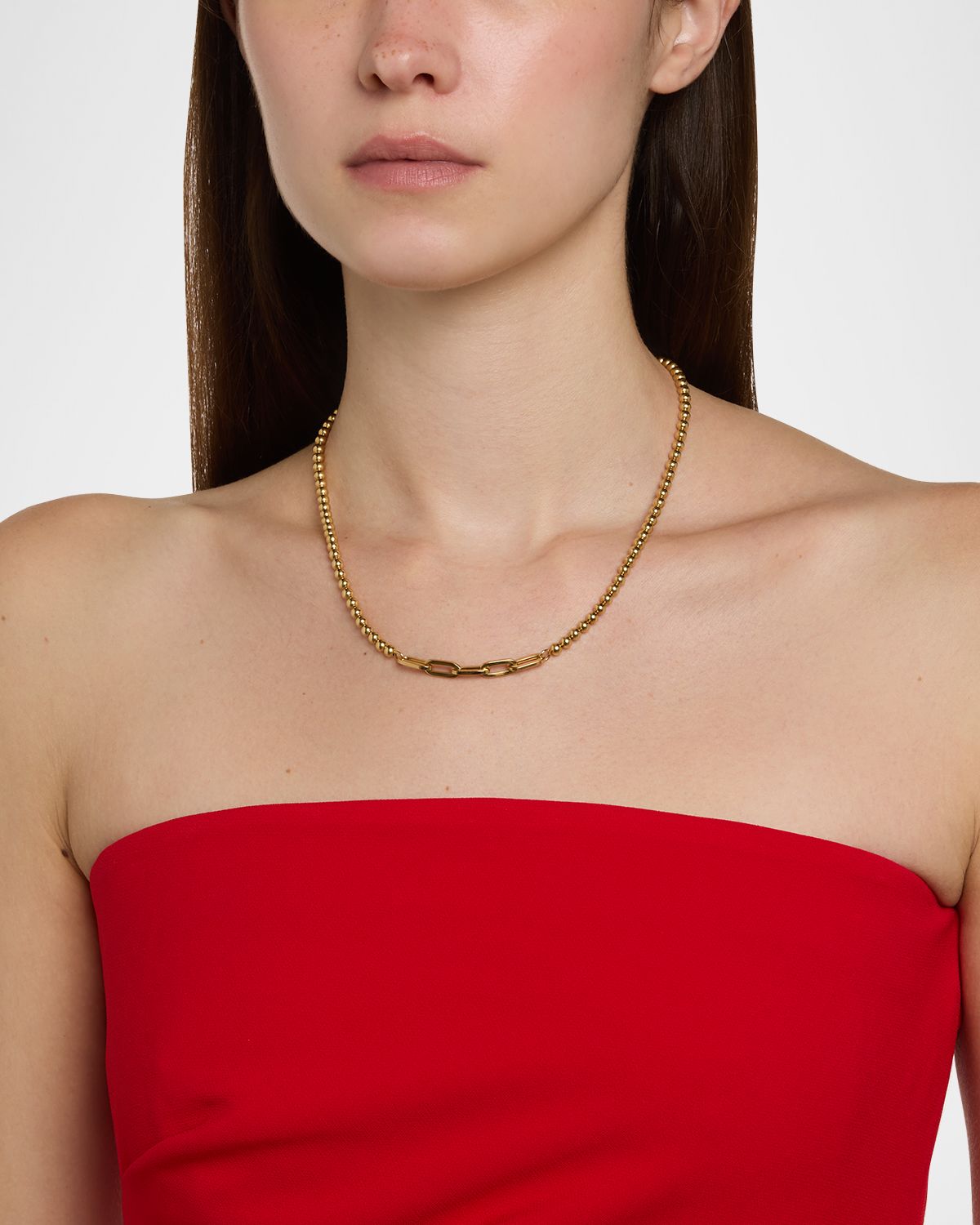 Fern Freeman Jewelry Yellow Gold Small Ball-Chain Multi-Link Necklace