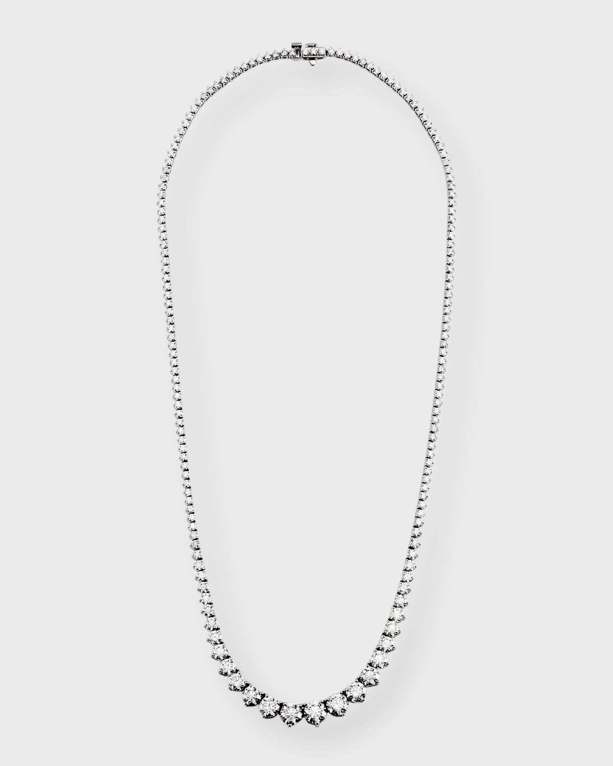 Neiman Marcus Diamonds 18k White Gold Graduated Diamond Necklace, 17"L, 12.2tcw