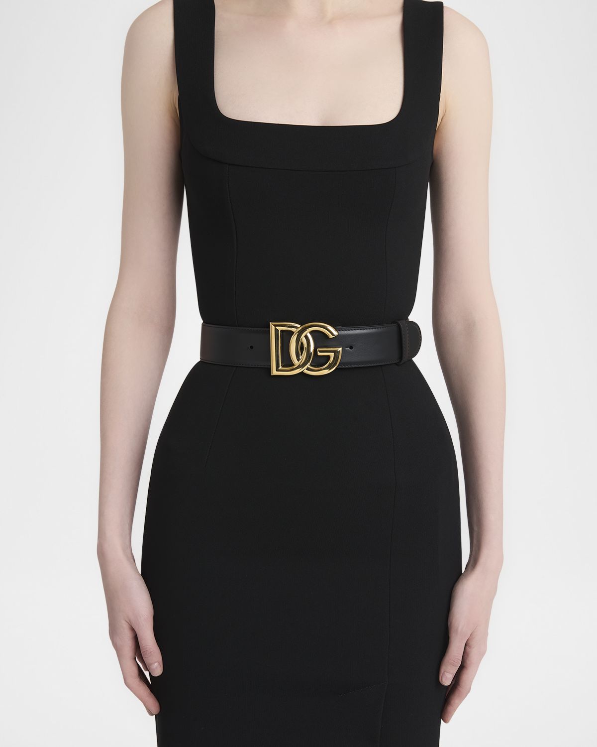 Dolce & Gabbana DG Logo Buckle Leather Belt
