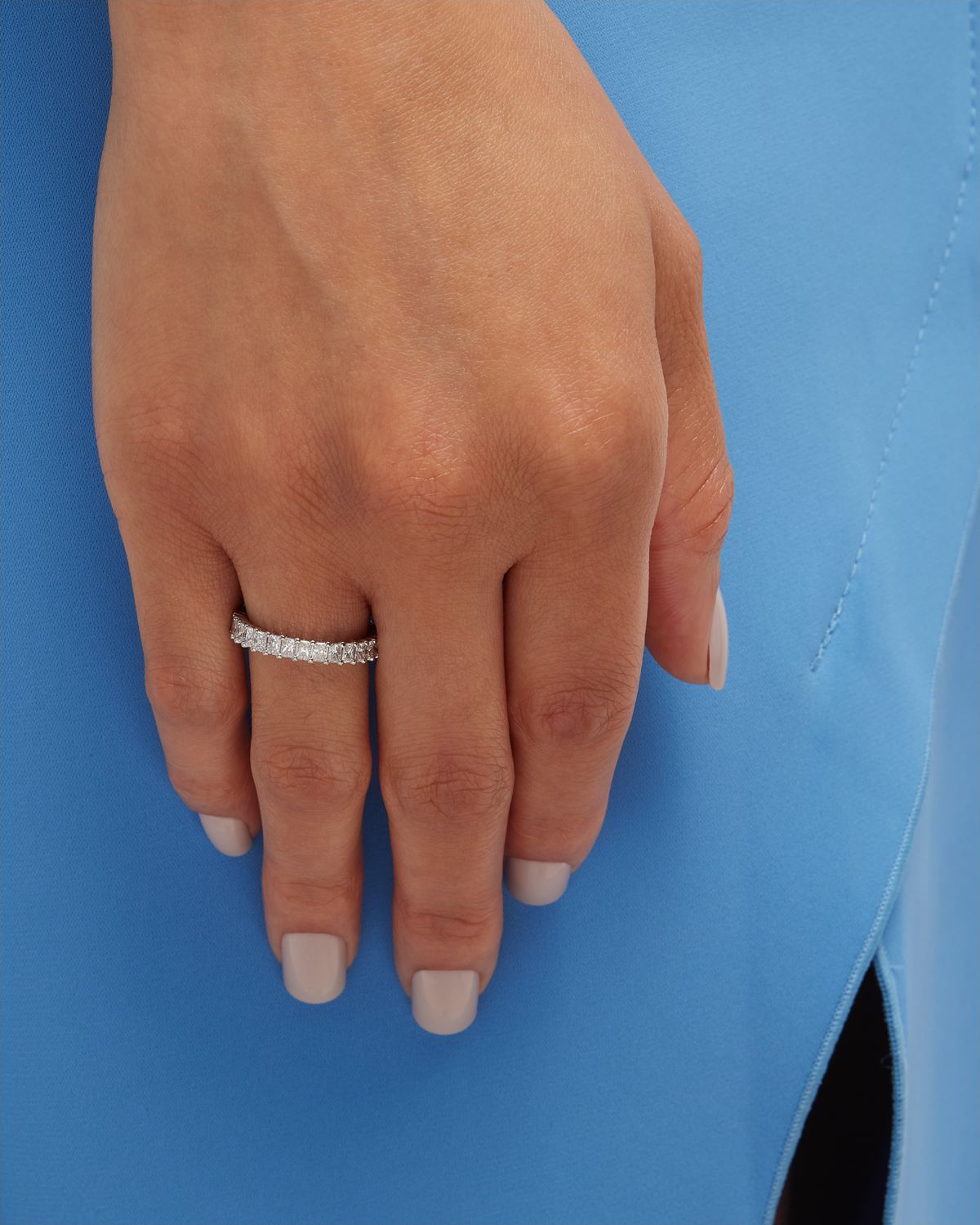 Neiman Marcus Diamonds Platinum Radiant FG/VS Diamond Eternity Band, Size 6.75, 2.22tcw