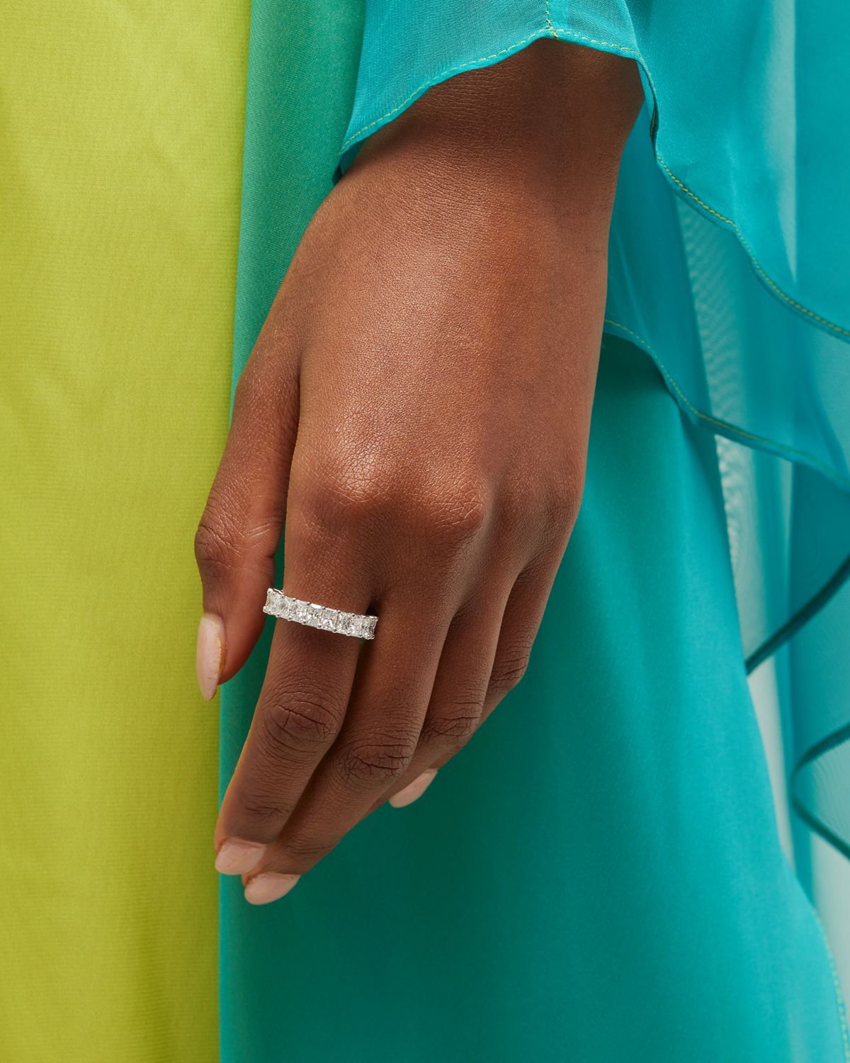 Neiman Marcus Diamonds Platinum Radiant FG/VS Diamond Eternity Band, Size 6, 5.06tcw