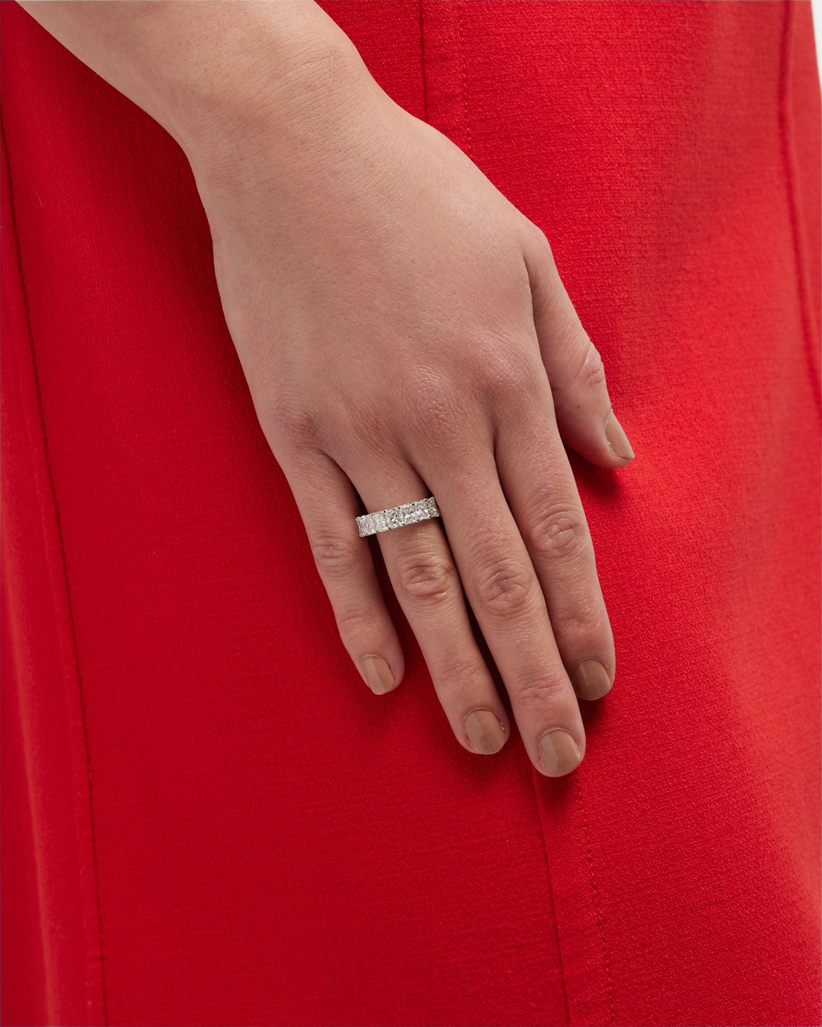 Neiman Marcus Diamonds Platinum Radiant FG/VS Diamond Eternity Band, Size 6, 7.38tcw