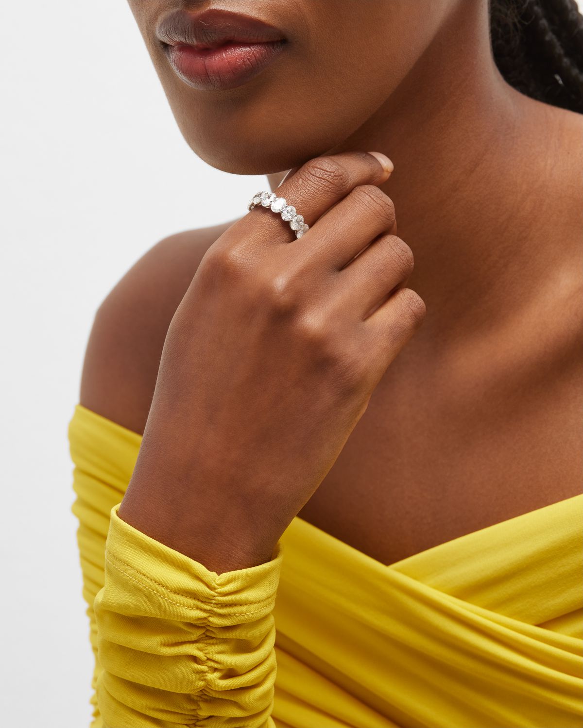 Neiman Marcus Diamonds Platinum Oval FG/VS Diamond Eternity Band, Size 6.75, 6.4tcw