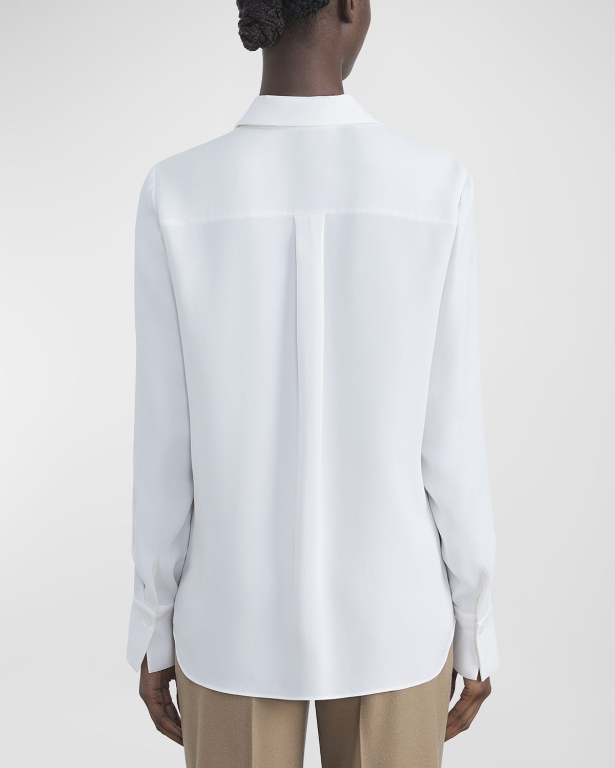 Lafayette 148 New York Scottie Silk Button-Down Blouse