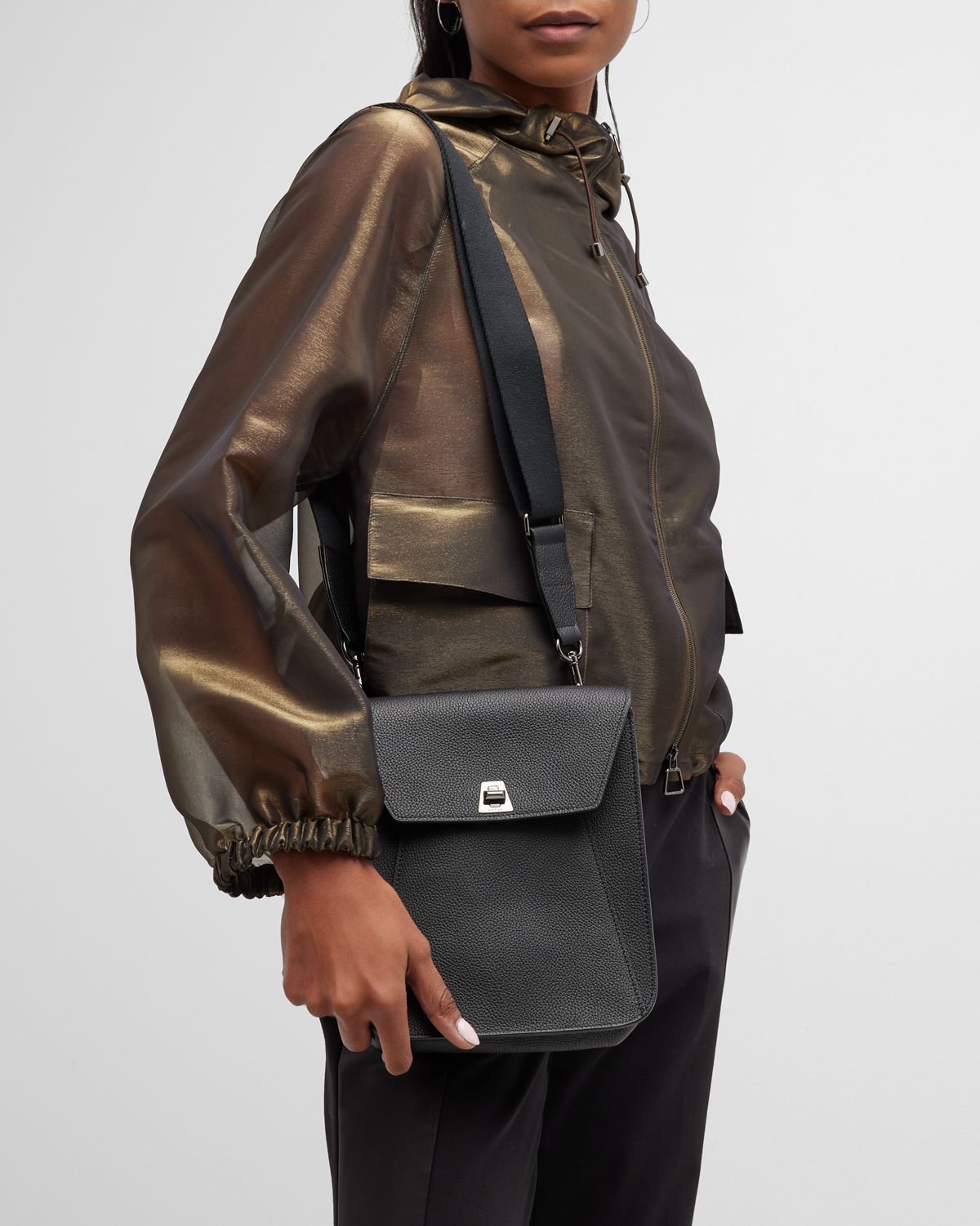 Akris Anouk Small Leather Messenger Bag