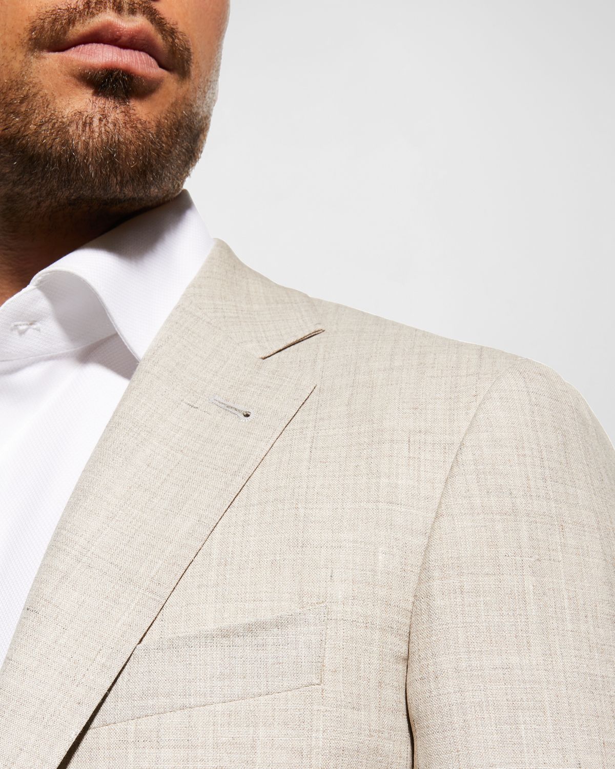 Canali Men 's Solid Linen-Blend Suit