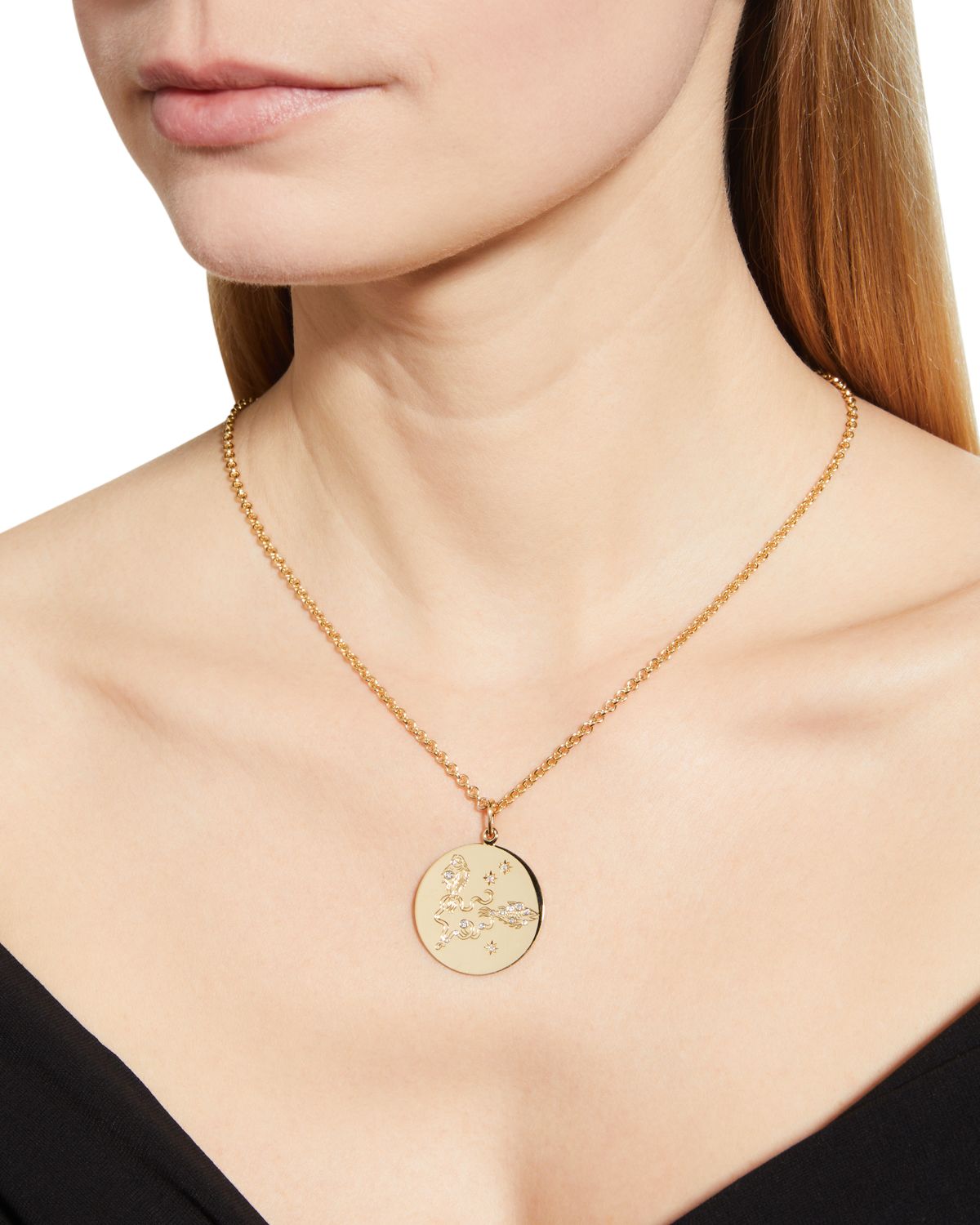 Verdura Yellow Gold Pisces Diamond Pendant