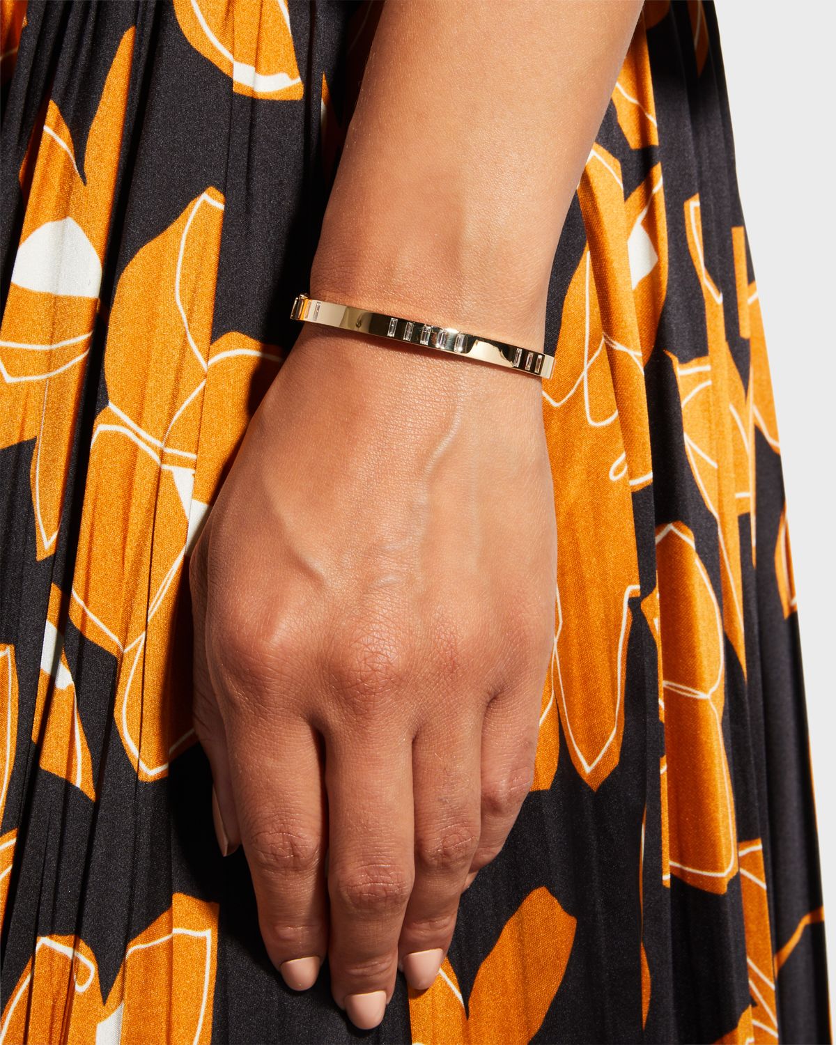 Harwell Godfrey Yellow Gold Diamond Baguette Bangle