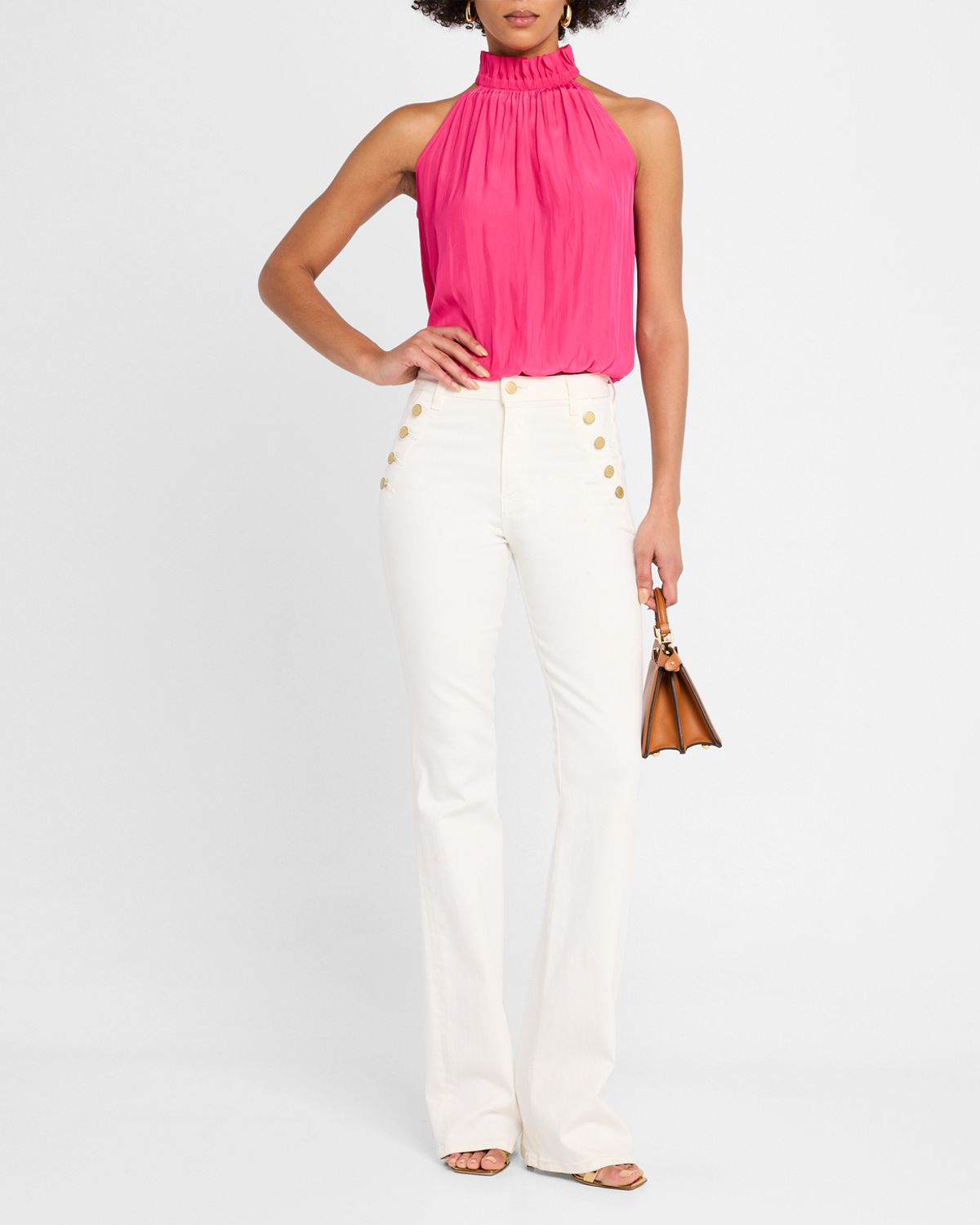 Ramy Brook Helena Sailor-Button Straight Leg Jeans