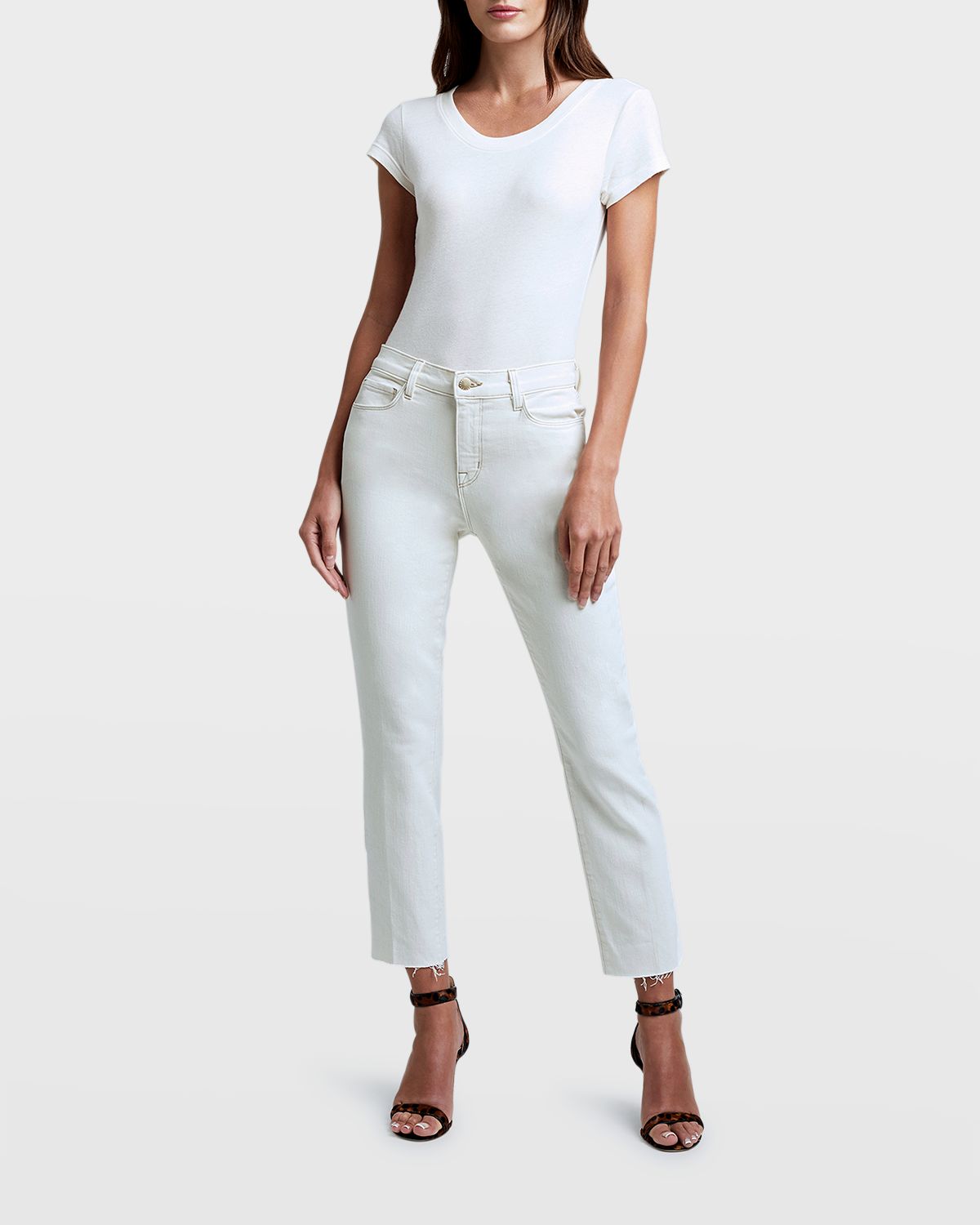 L'Agence Sada High-Rise Crop Slim Jeans - Women's Clothing