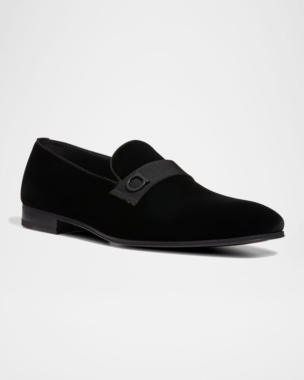 Ferragamo Men 's Lapo Velvet Loafers