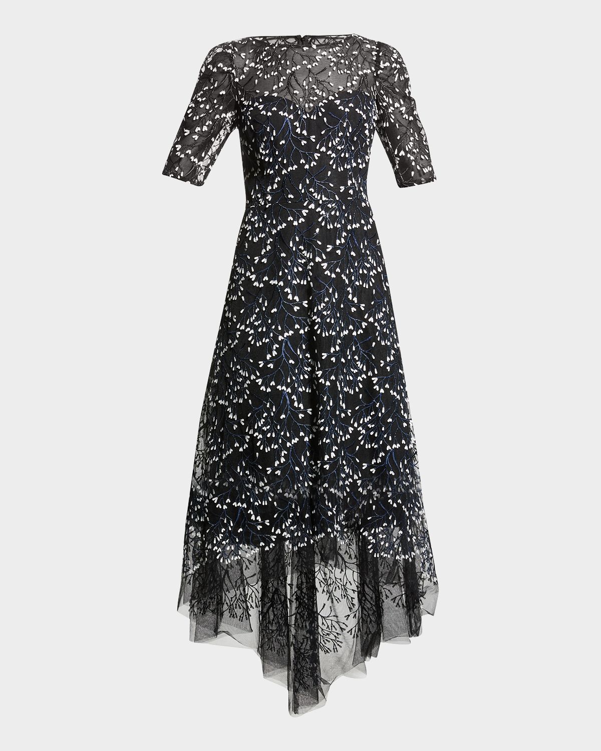 Rickie Freeman for Teri Jon 3D Lace High-Low Cocktail Dress | Thumbnail 6 Rickie Freeman for Teri Jon 3D Lace High-Low Cocktail Dress | Thumbnail 6