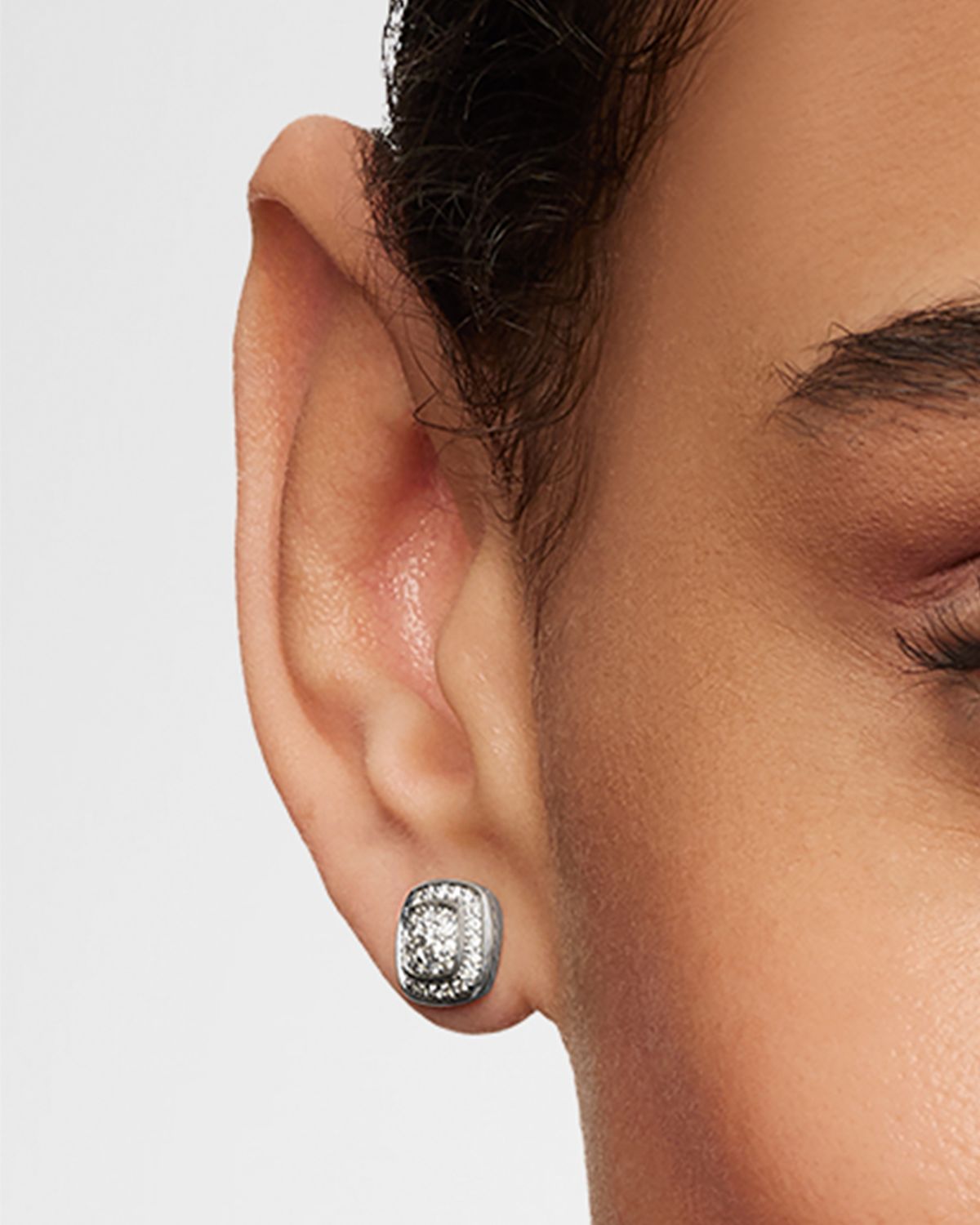 David Yurman Albion Stud Earrings with Diamonds in Silver, 5mm