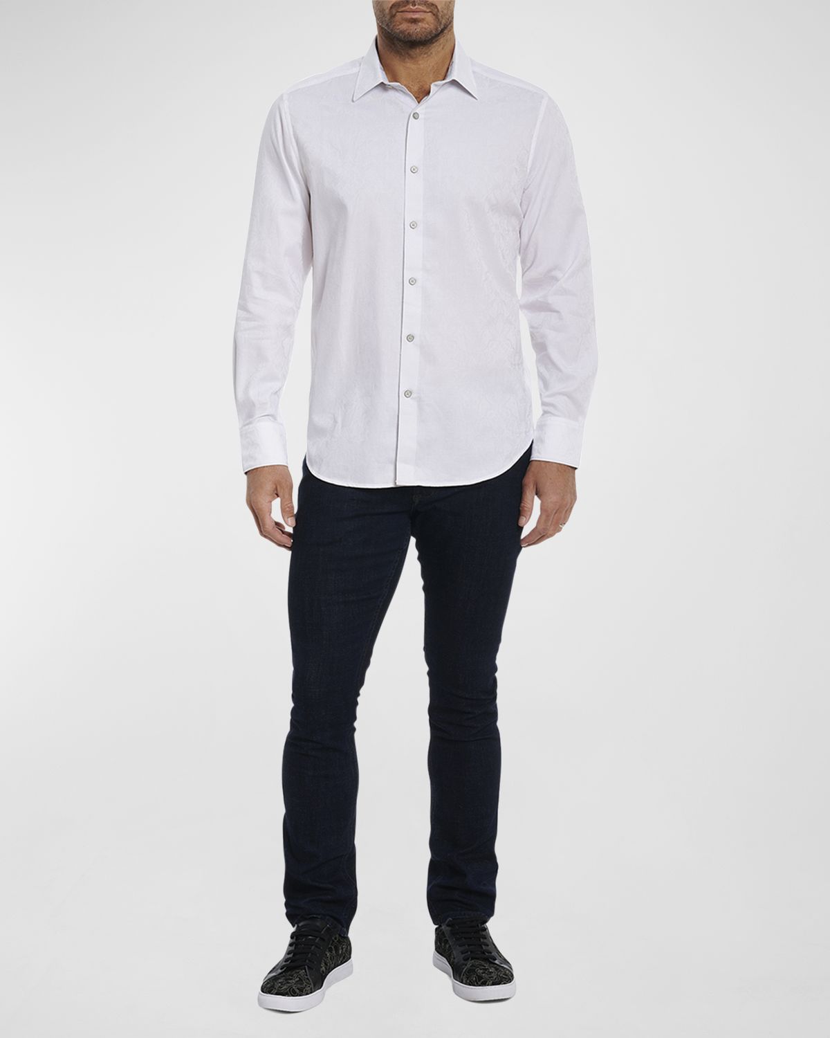 Robert Graham Men 's Highland Stretch Cotton Jacquard Sport Shirt