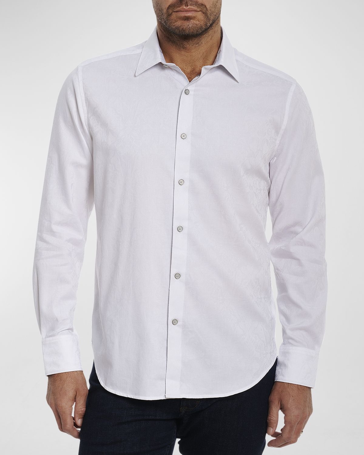 Robert Graham Men 's Highland Stretch Cotton Jacquard Sport Shirt