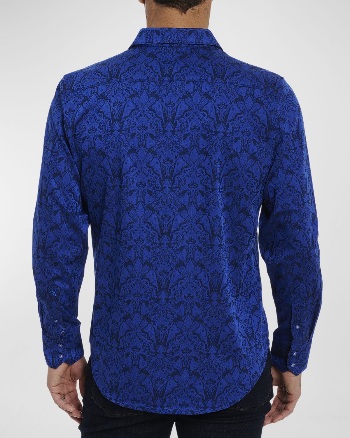 Robert Graham Men 's Highland Stretch Cotton Jacquard Sport Shirt | Thumbnail 3