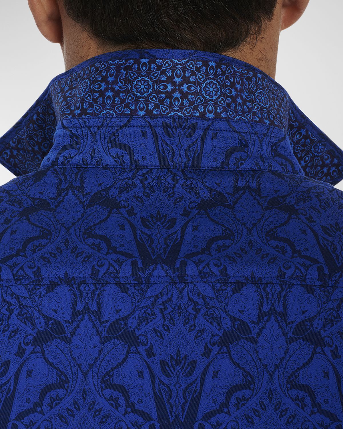 Robert Graham Men 's Highland Stretch Cotton Jacquard Sport Shirt | Thumbnail 4