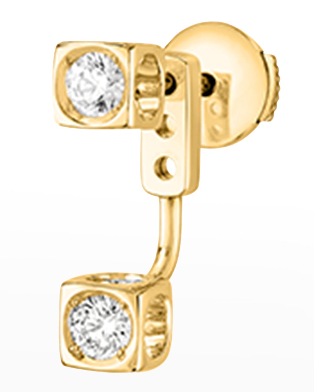 DINH VAN Yellow Gold Le Cube Large Diamond Earring Jacket, Single