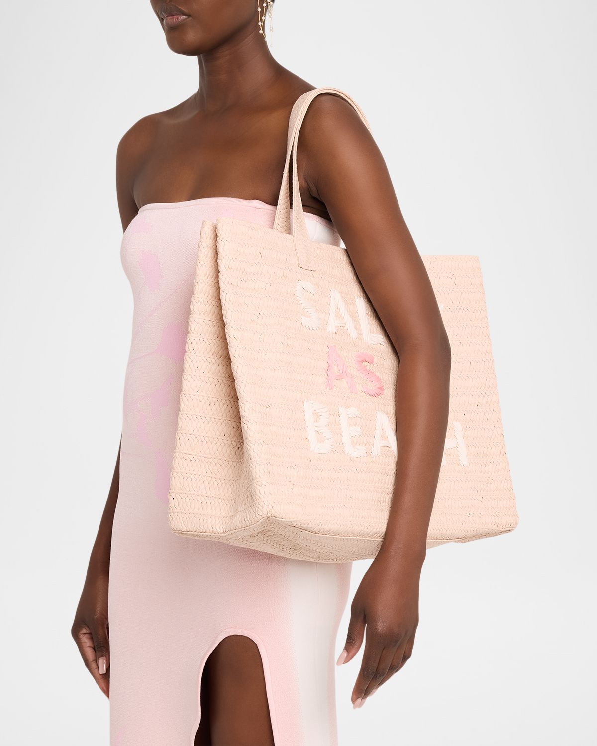 BTB Los Angeles Salty as a Beach Straw Tote Bag | Thumbnail 6 BTB Los Angeles Salty as a Beach Straw Tote Bag | Thumbnail 6