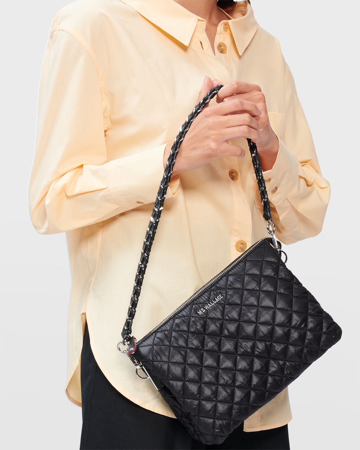 MZ WALLACE Pippa Large Quilted Zip Crossbody Bag