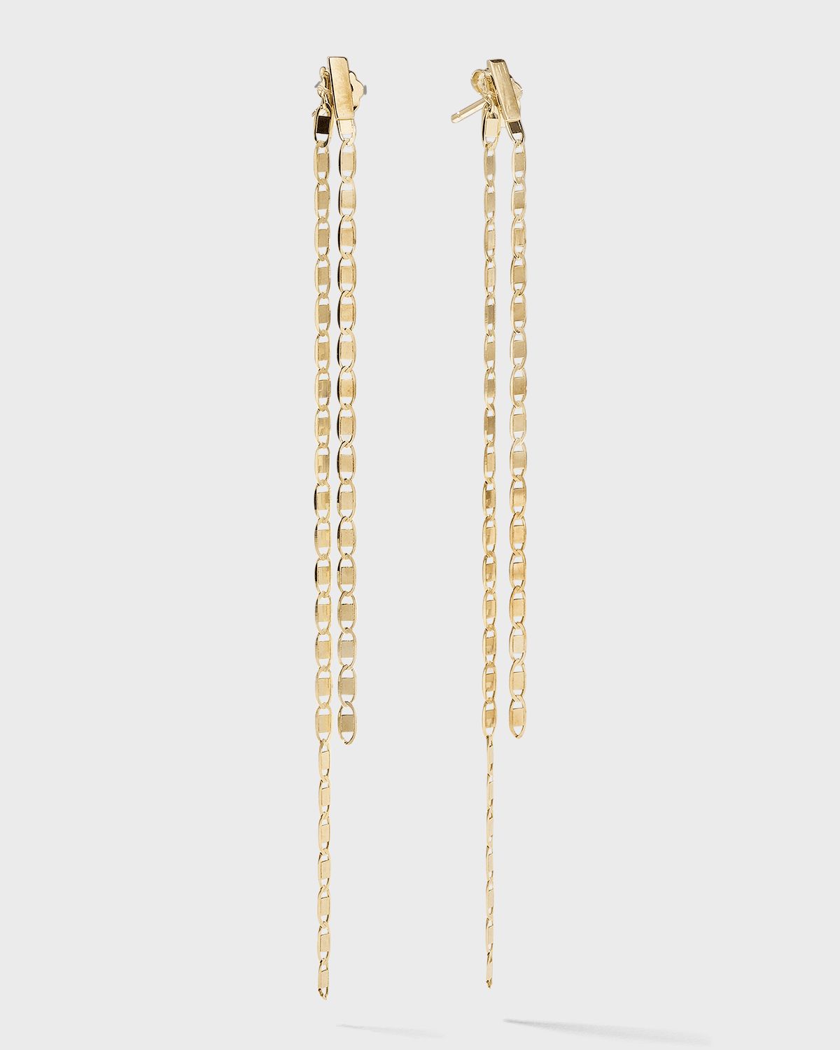 LANA 14K Gold Linear Malibu Dusters Front and Back Earrings
