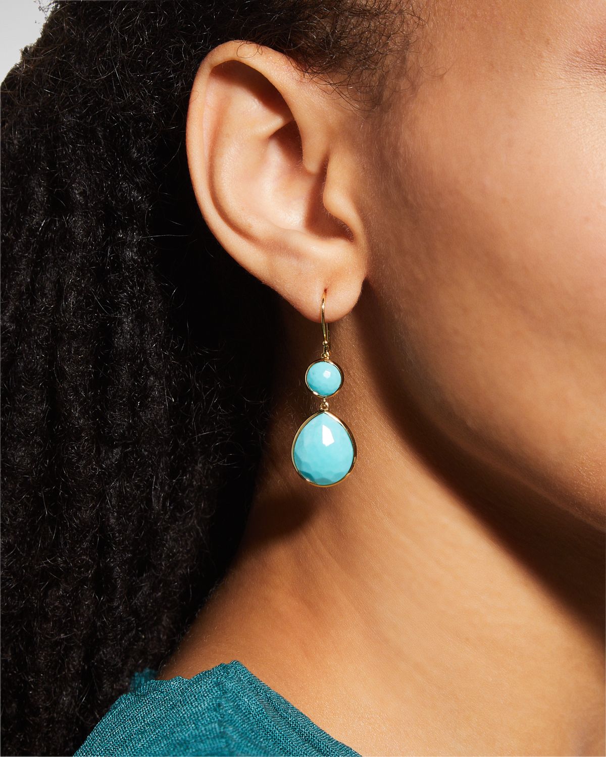 Ippolita Rock Candy Snowman Teardrop Earrings in 18K Gold