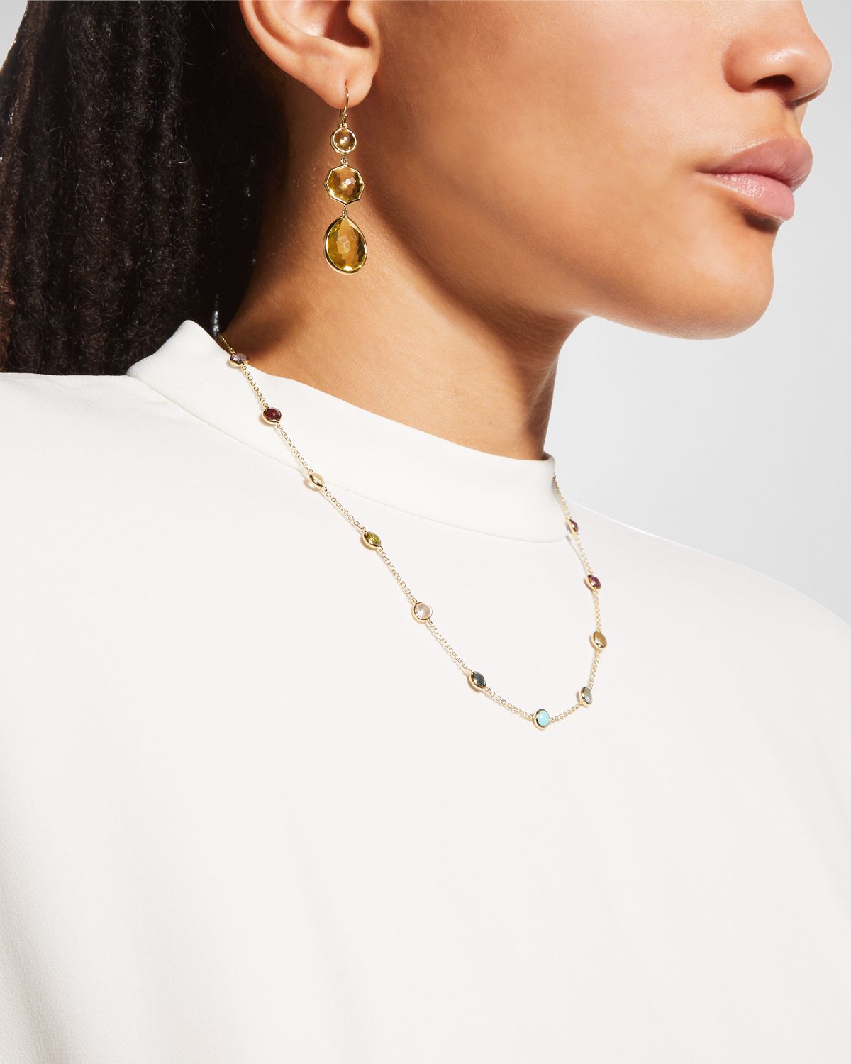 Ippolita 13-Stone Station Necklace in 18K Gold