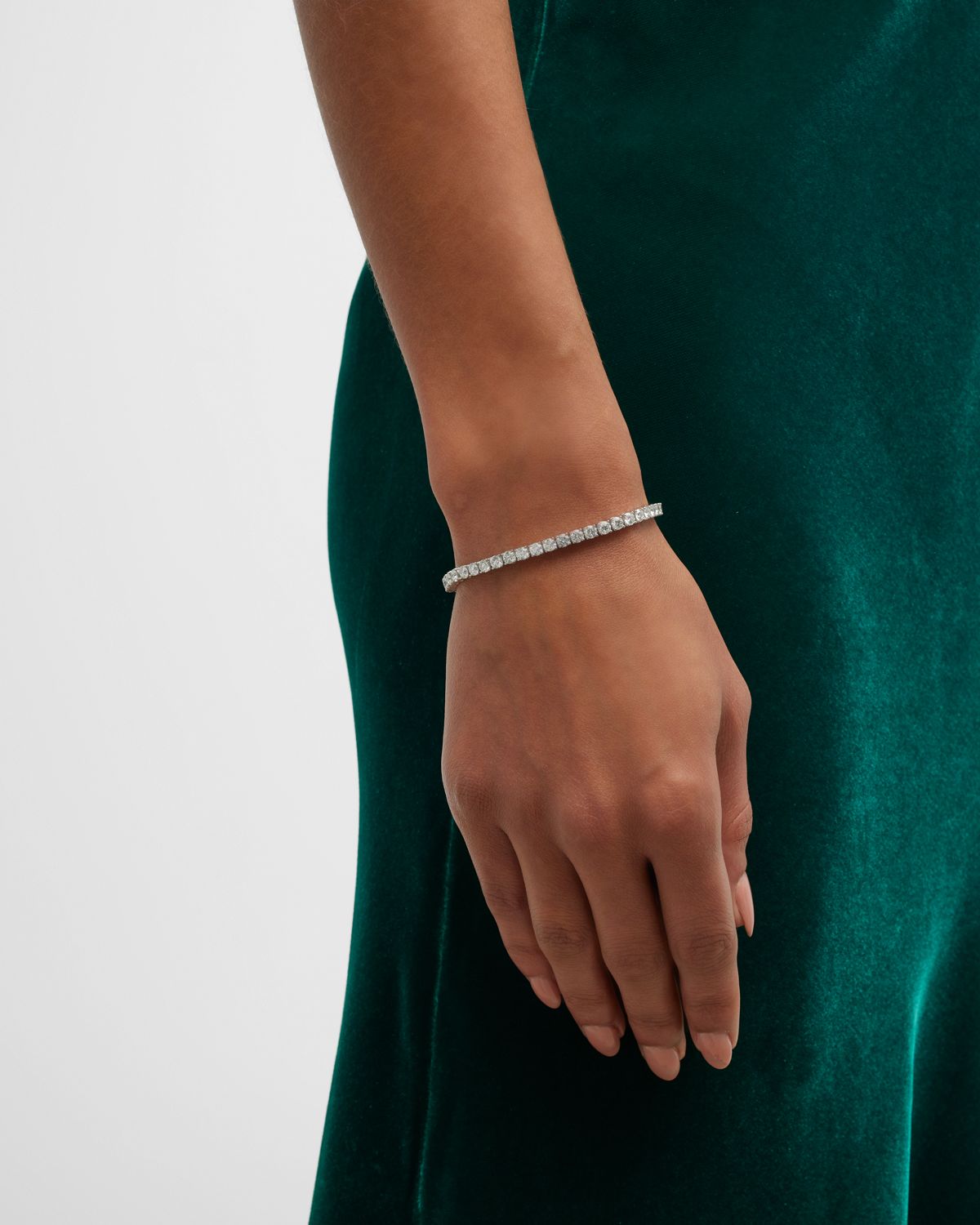 Neiman Marcus Diamonds 18K White Gold Diamond Line Bracelet