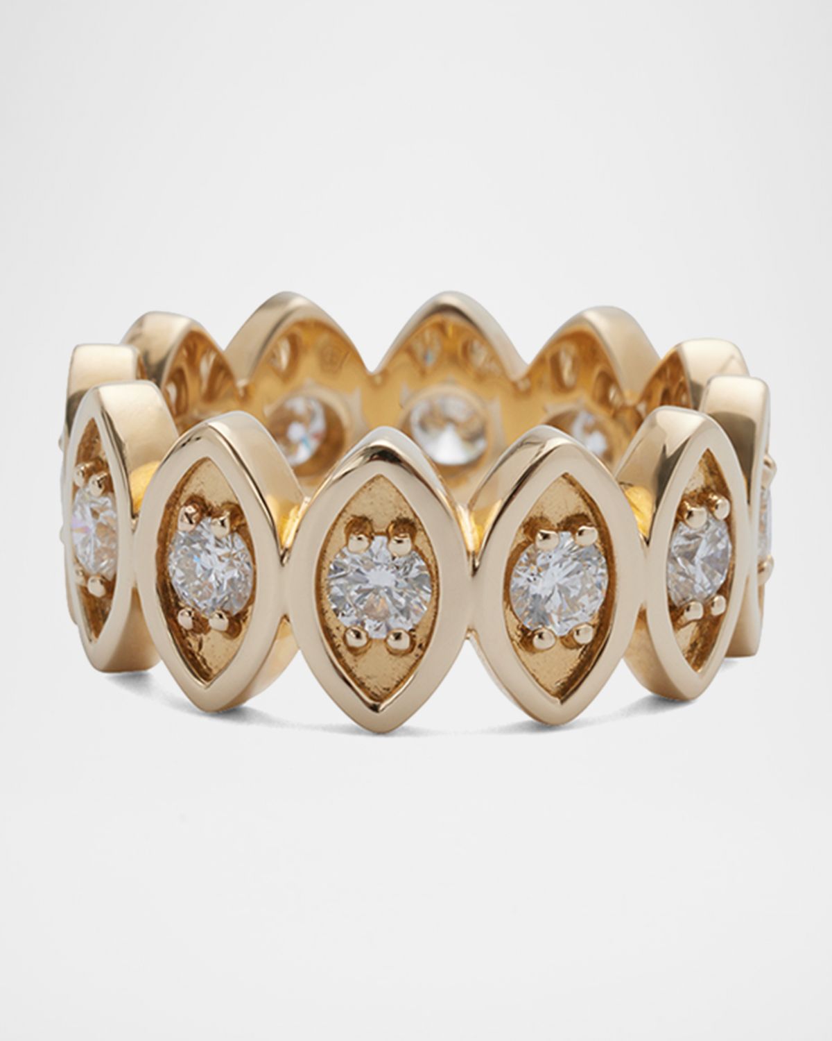 Sydney Evan 14K Yellow Gold and Diamond Marquise Eye Eternity Ring
