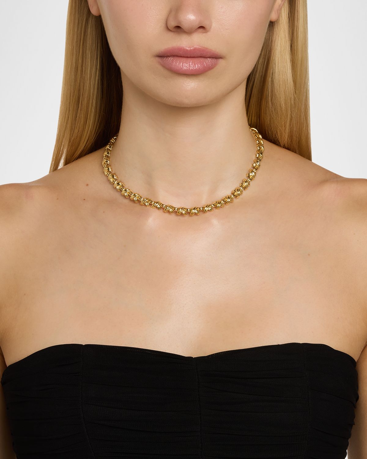 NM Estate Estate Tiffany & Co. 18K Yellow Gold X Necklace