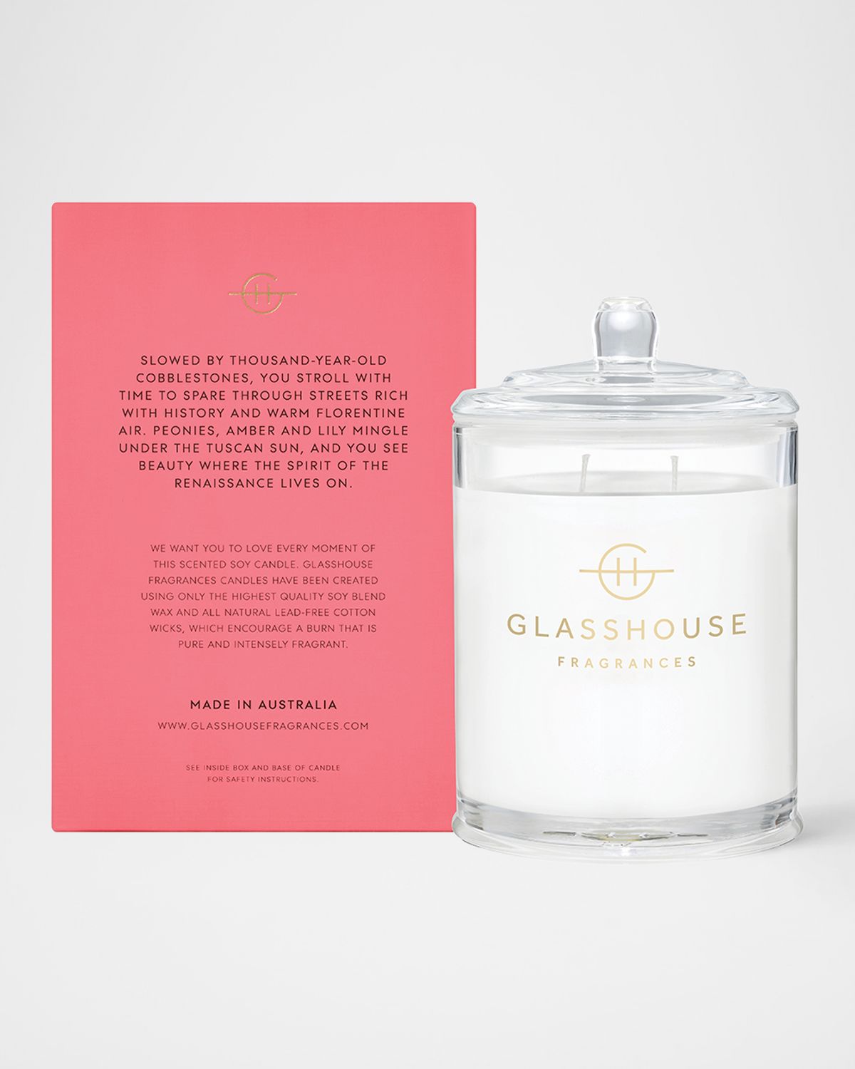GLASSHOUSE FRAGRANCES Forever Florence Scented Candle, 13.4 oz.