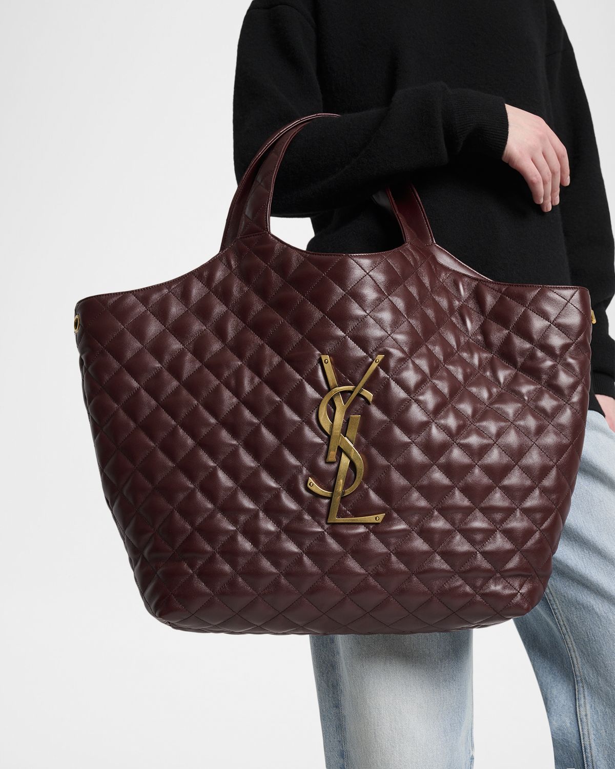 Saint Laurent Icare Maxi Quilted Lambskin Shopping Tote Bag
