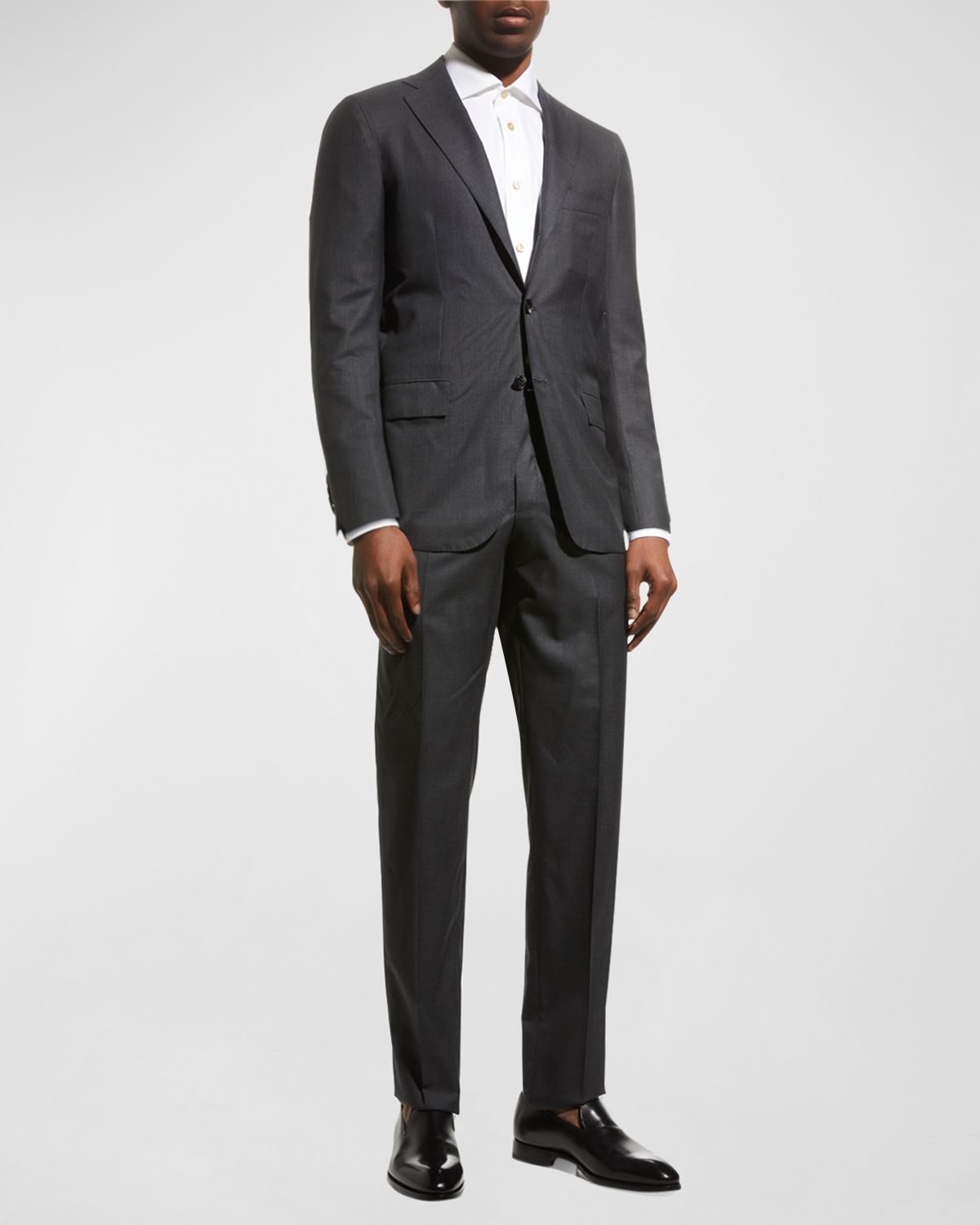 Kiton Men 's Two-Piece Solid Wool Suit