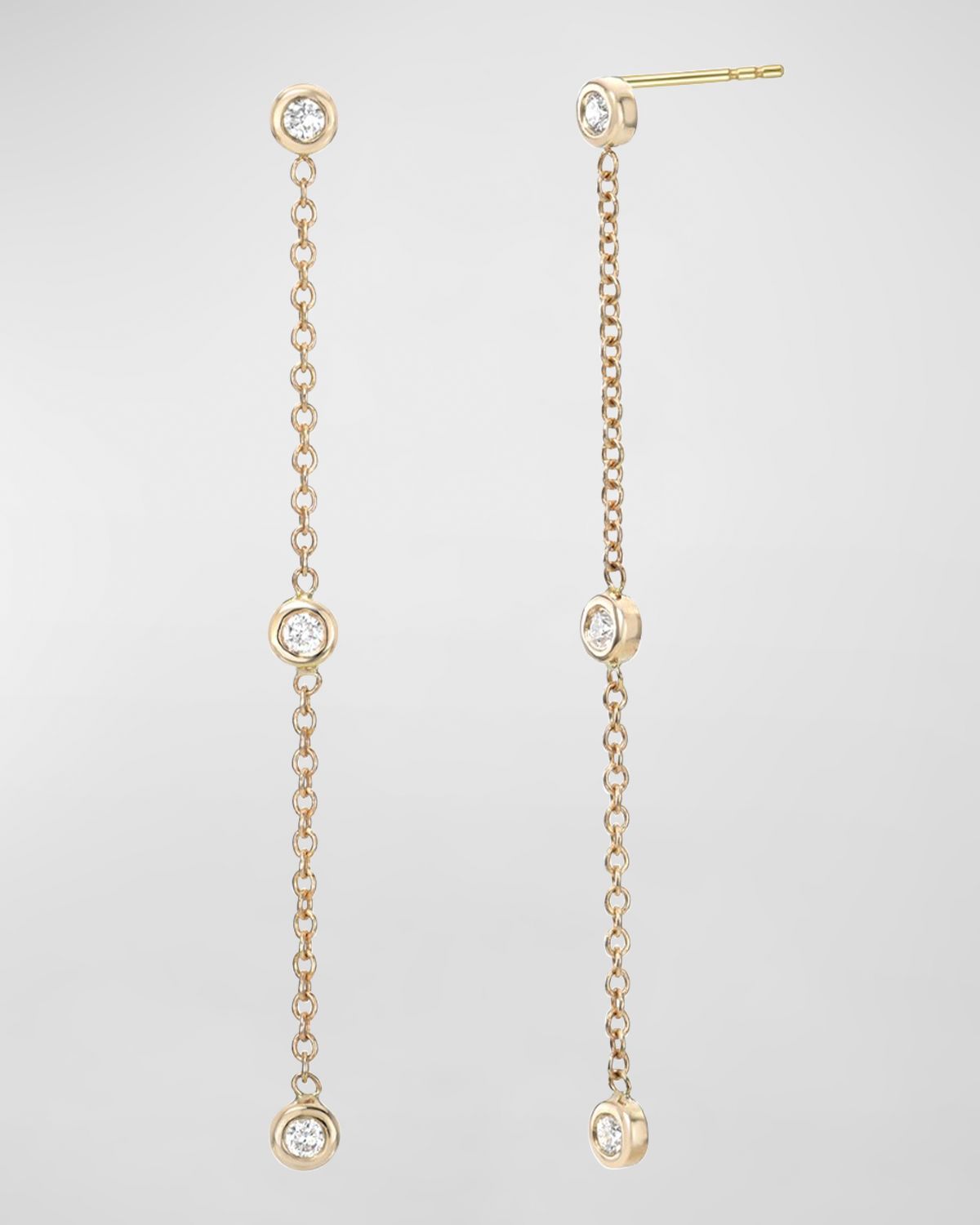 Zoe Lev Jewelry Triple Bezel Diamond Drop Earrings