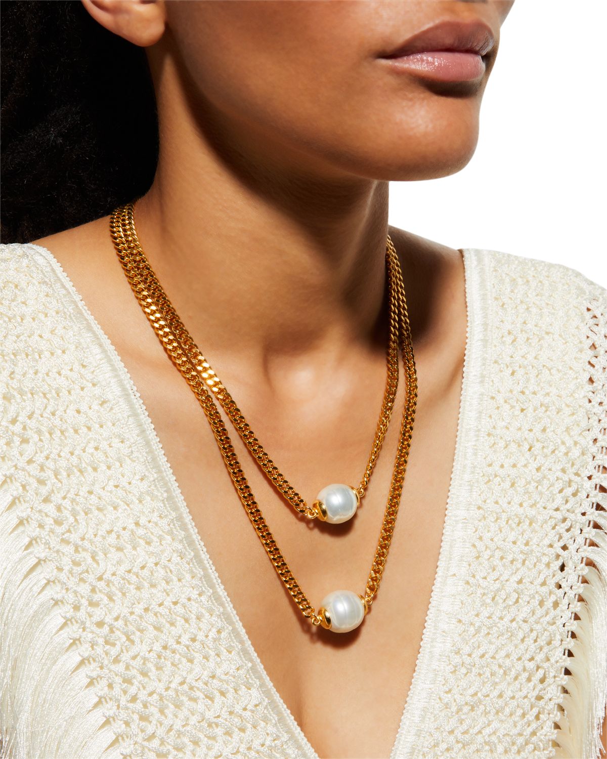Ben-Amun Double-Strand Pearly Chain Necklace