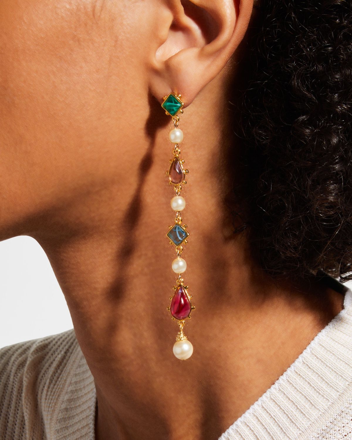 Ben-Amun Byzantine Linear Earrings