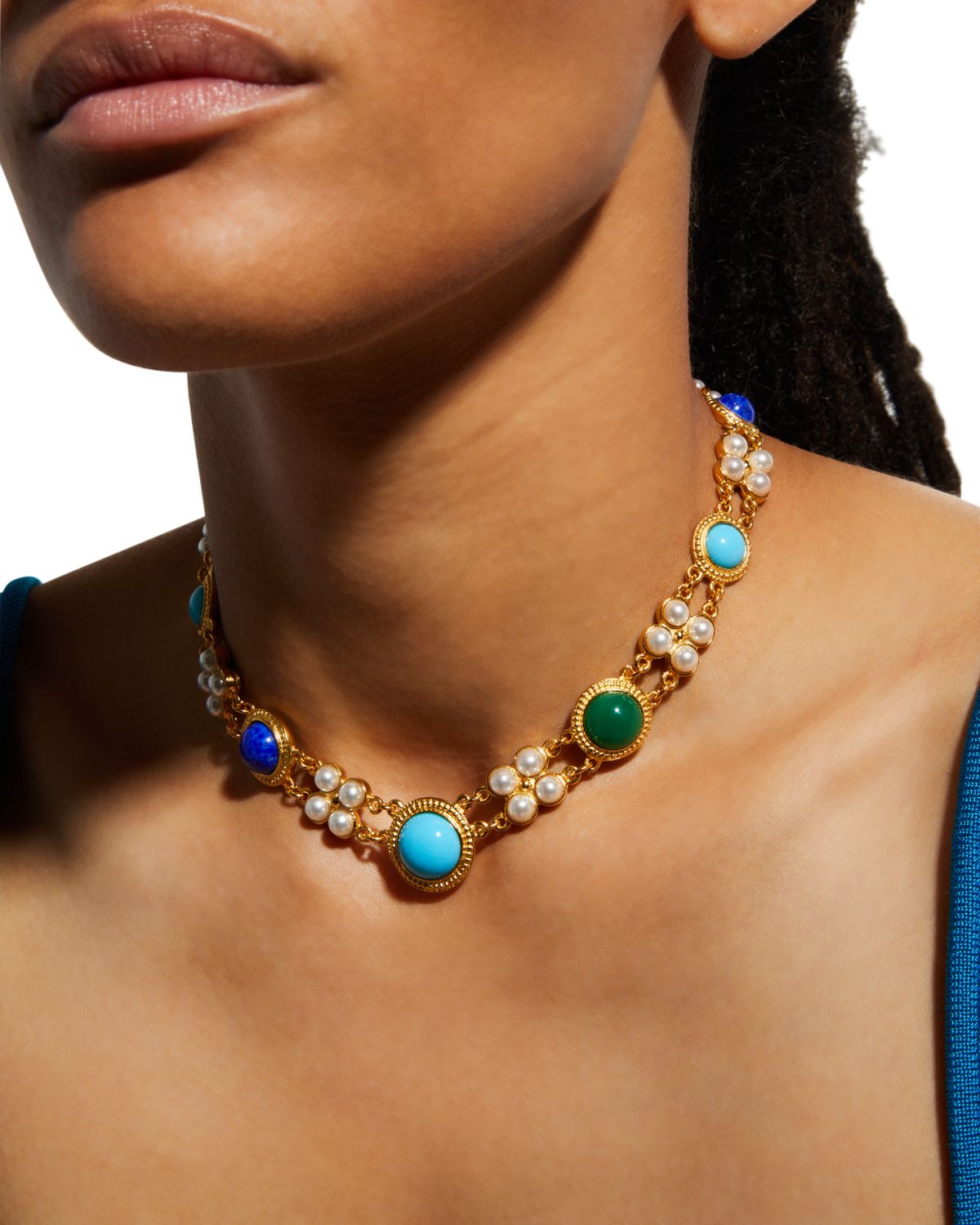 Ben-Amun Short Multi-Stone Bezel Necklace