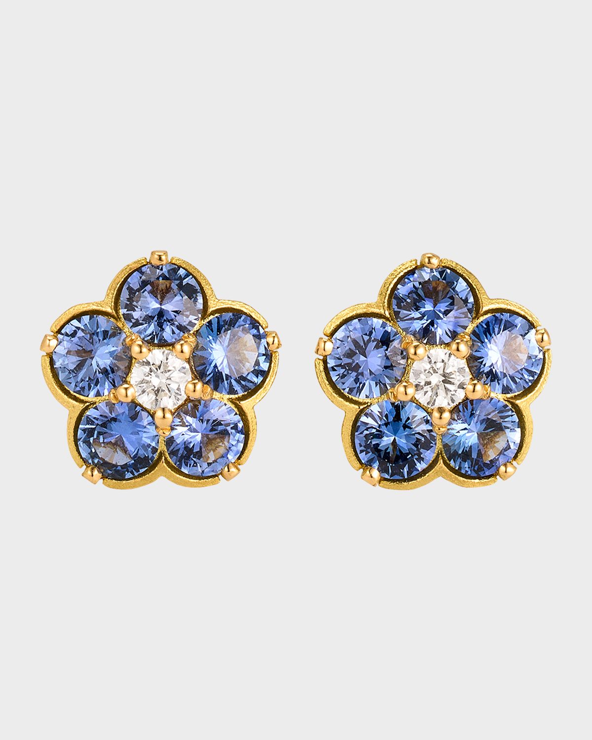 Paul Morelli Wild Child Sapphire and Diamond Stud Earrings, Blue