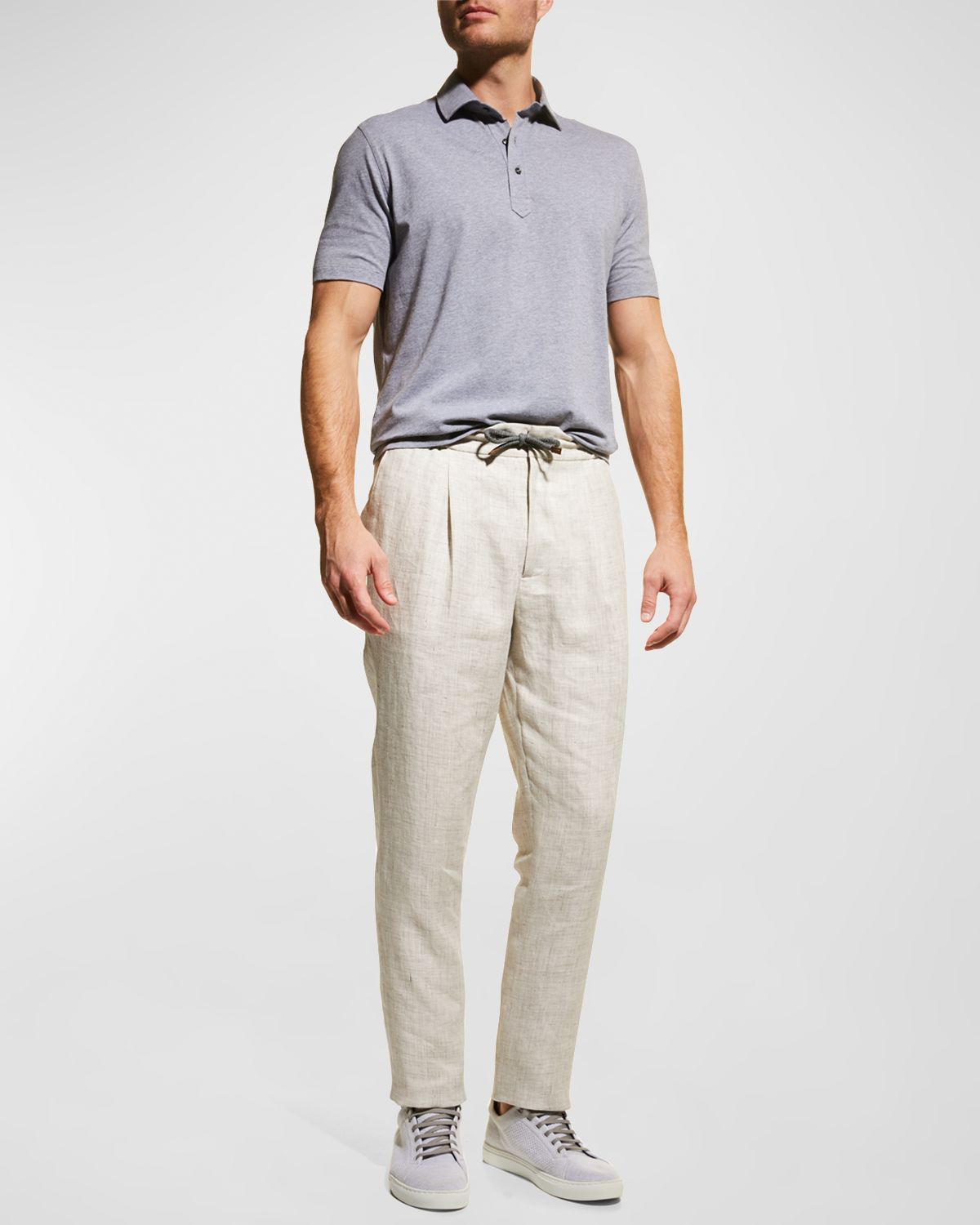 Brunello Cucinelli Men 's Jersey Polo Shirt
