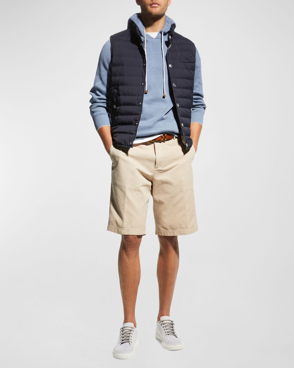 Brunello Cucinelli Men's Snap-Front Quilted Down Vest