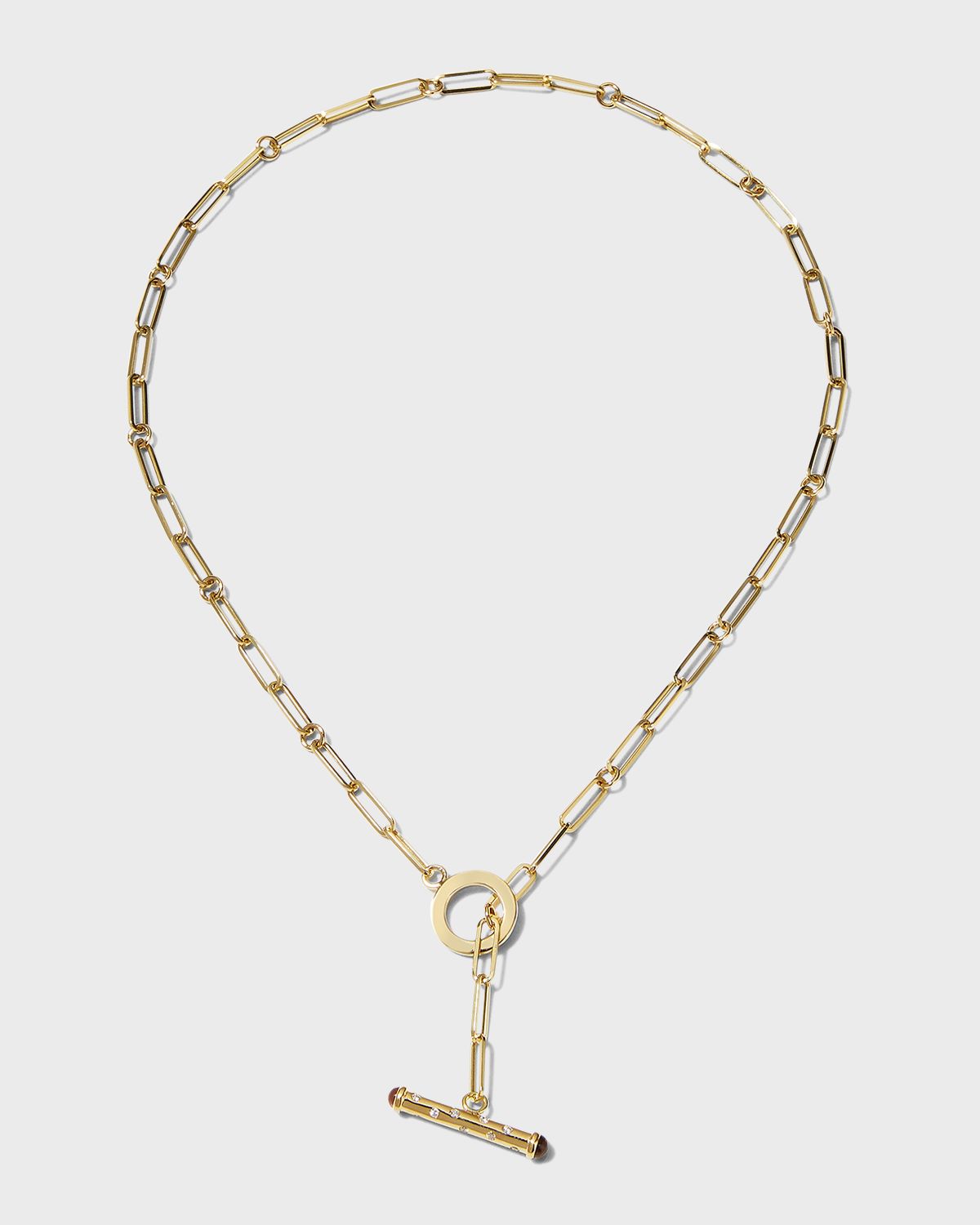Roberto Coin Yellow Gold Paperclip Chain Necklace with Diamond Toggle