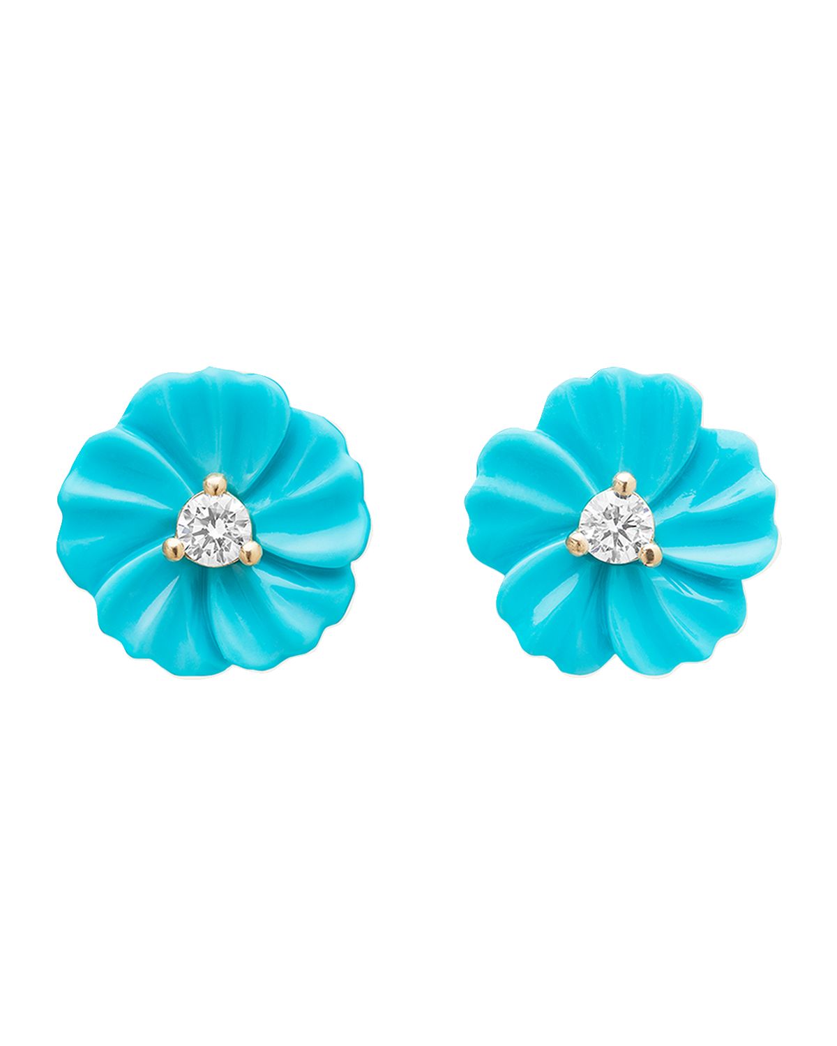 Paul Morelli Diamond and Turquoise Flower Stud Earrings | Thumbnail 2