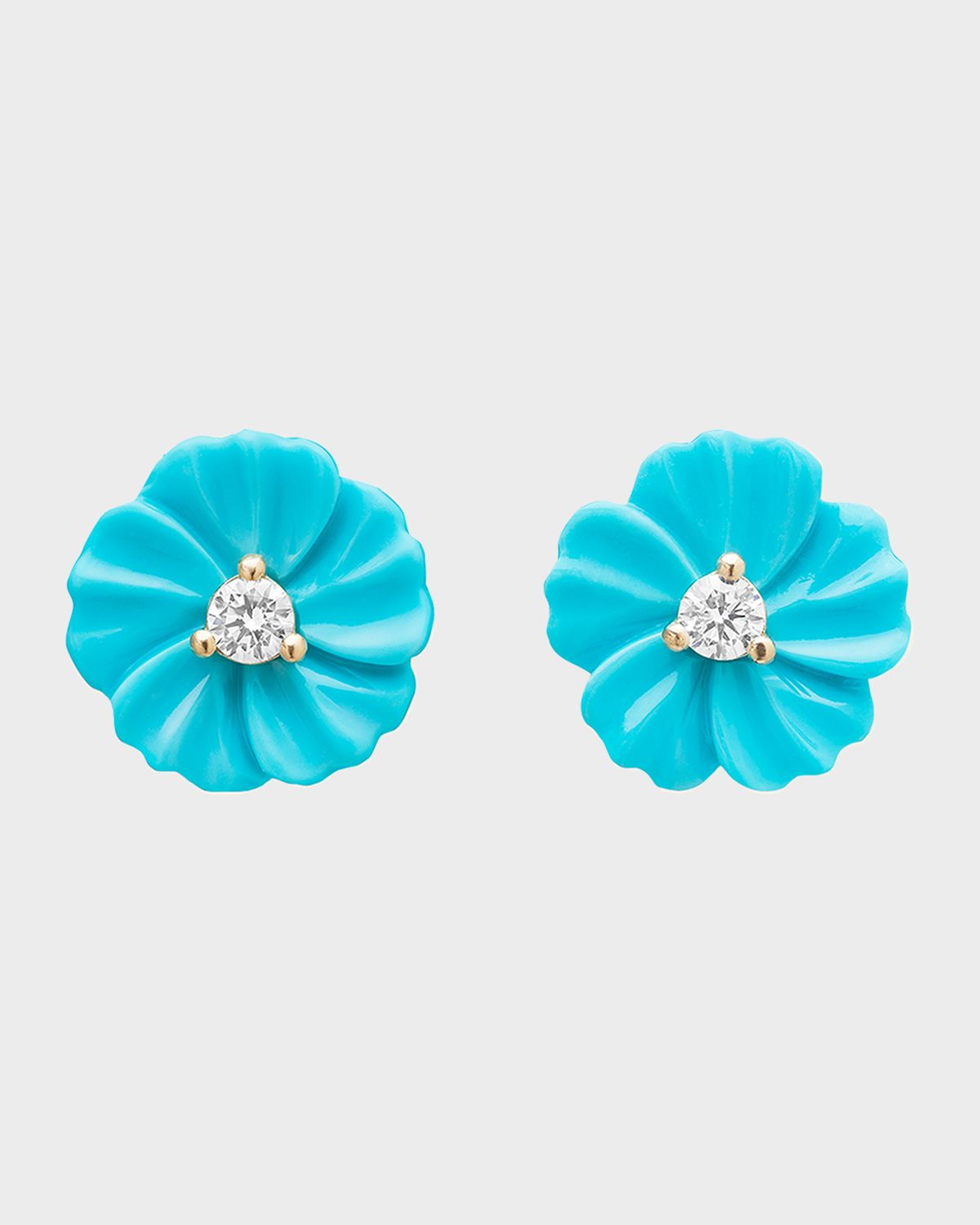 Paul Morelli Diamond and Turquoise Flower Stud Earrings | Thumbnail 3