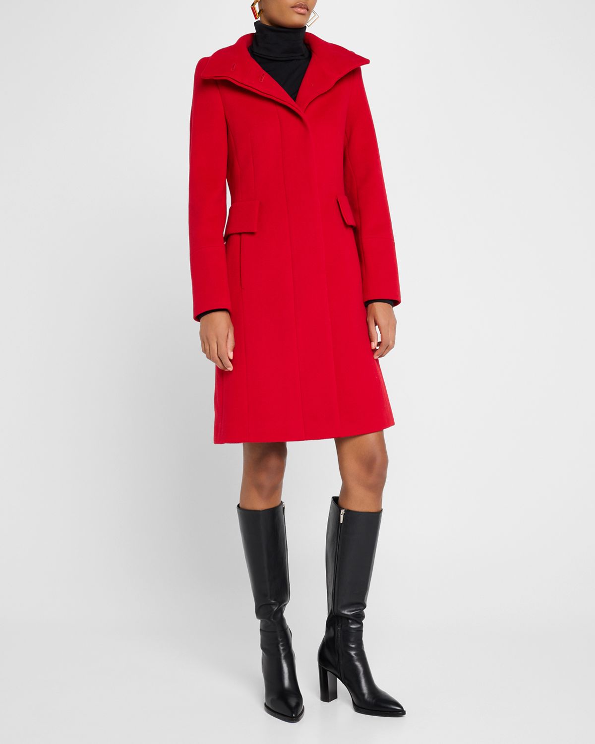 Akris punto Duffle Knee-Length Wool Coat