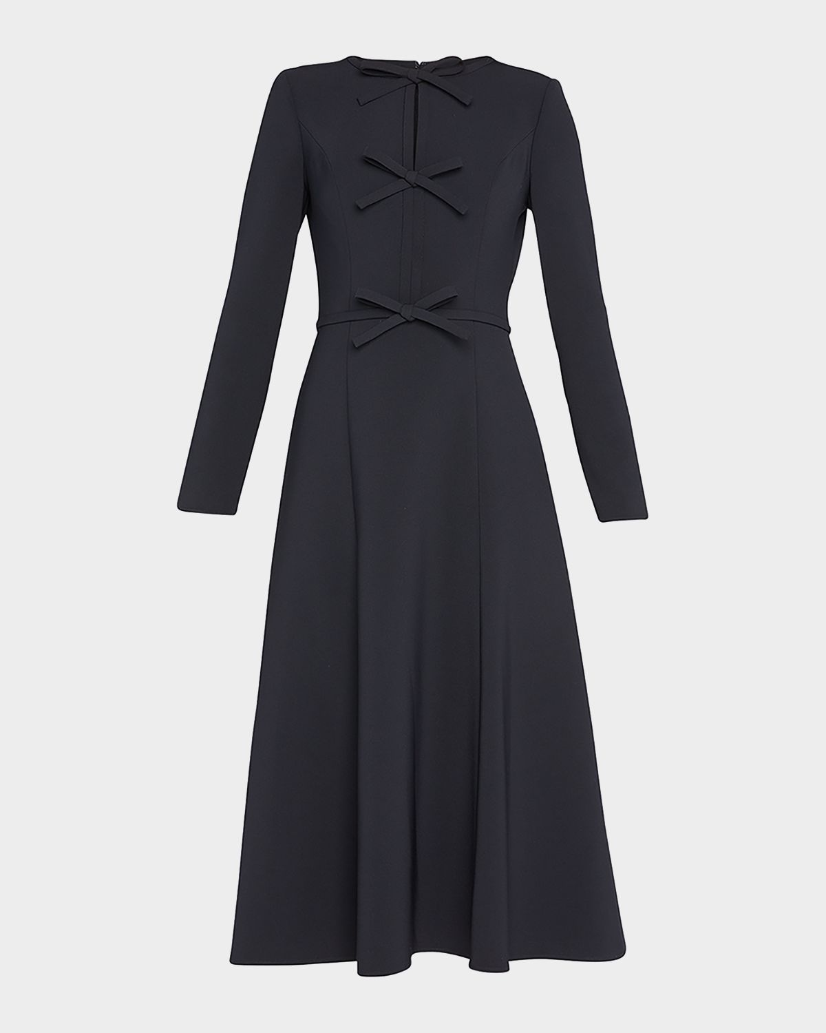 Carolina Herrera Triple Bow Keyhole-Front Midi Dress | Thumbnail 5